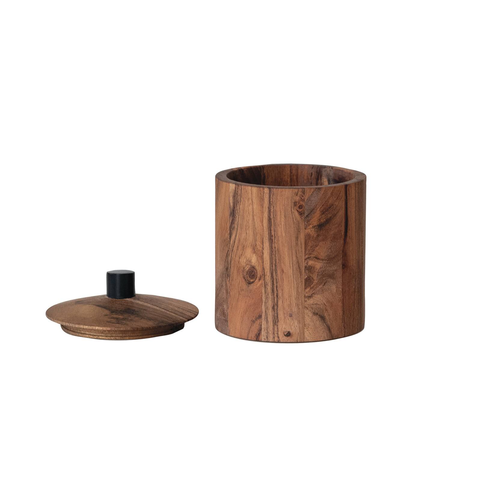 Hello Honey® 6.5" Natural Compact Acacia Wood Canister with Handle