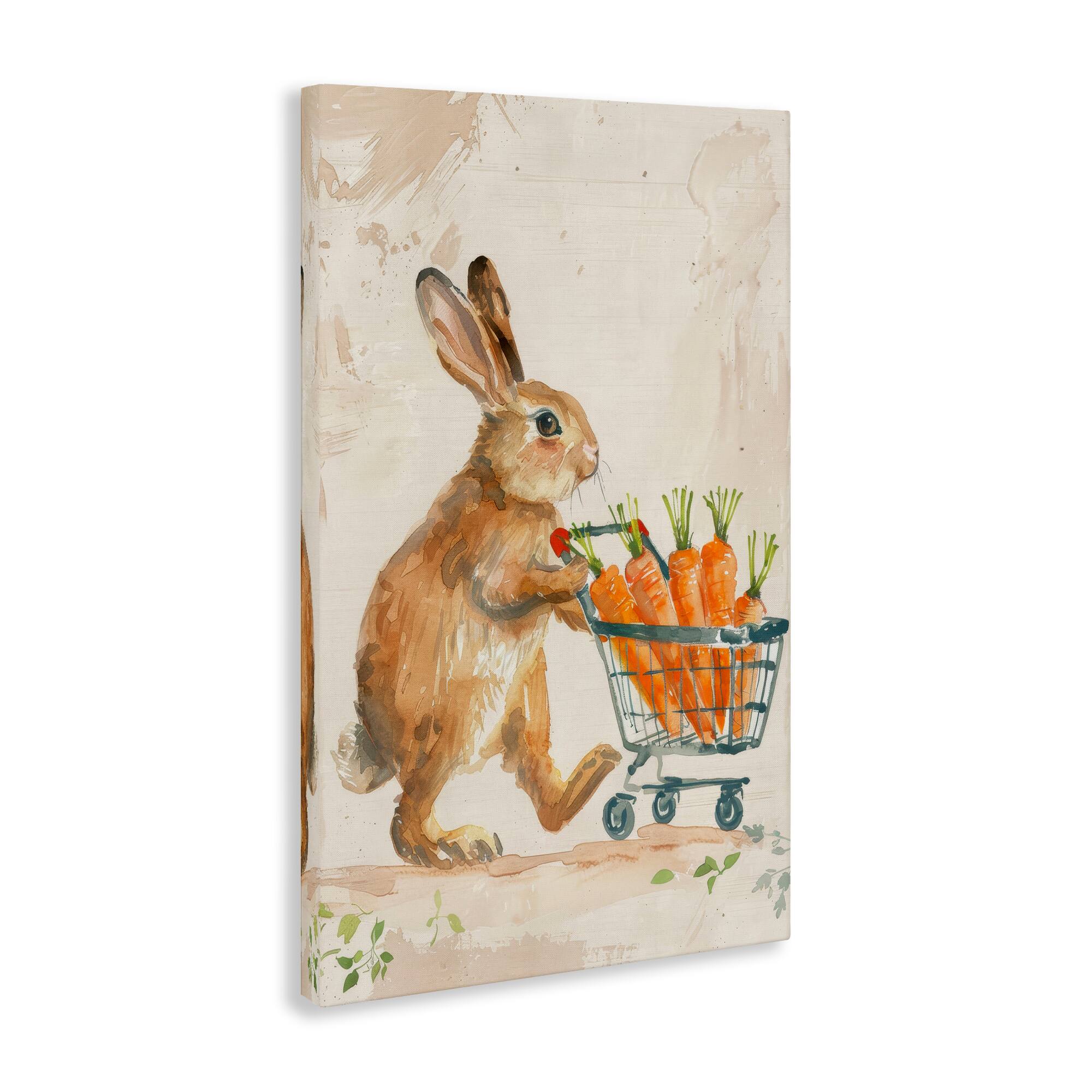 Stupell Industries Carrot Connoisseur Rabbit Canvas Wall Art