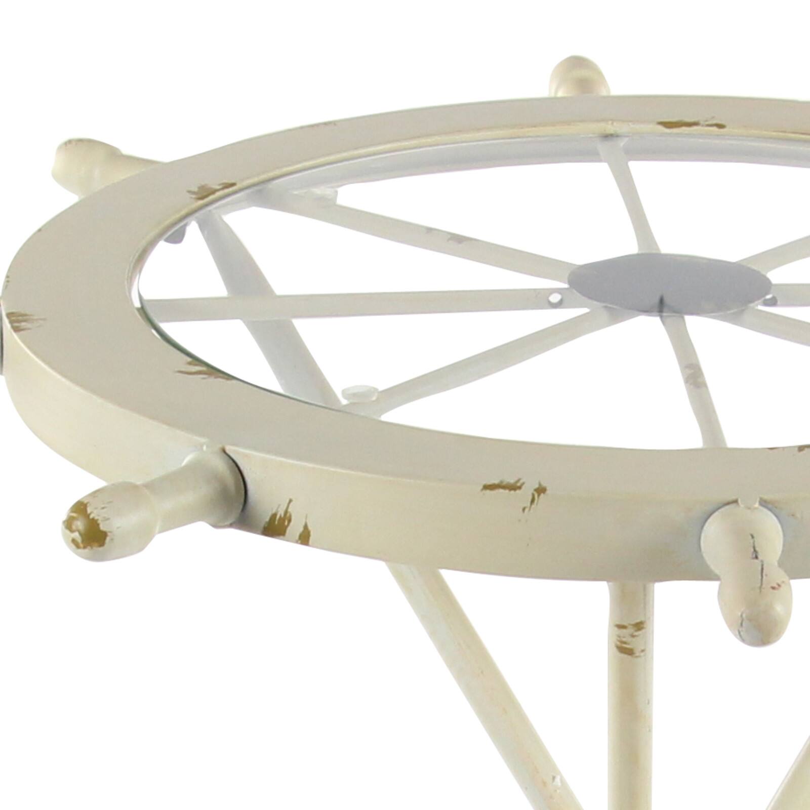 2.5ft. White Coastal Metal Accent Table