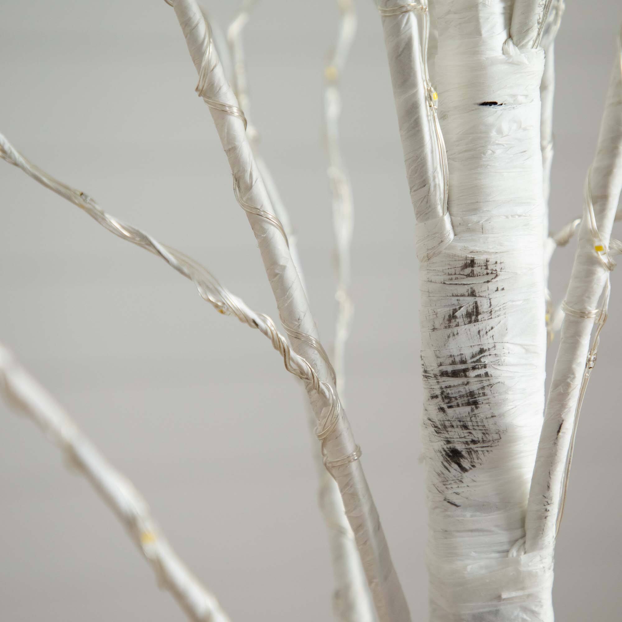 6ft. Pre-Lit White Birch Artificial Christmas Tree, Warm White LED Lights