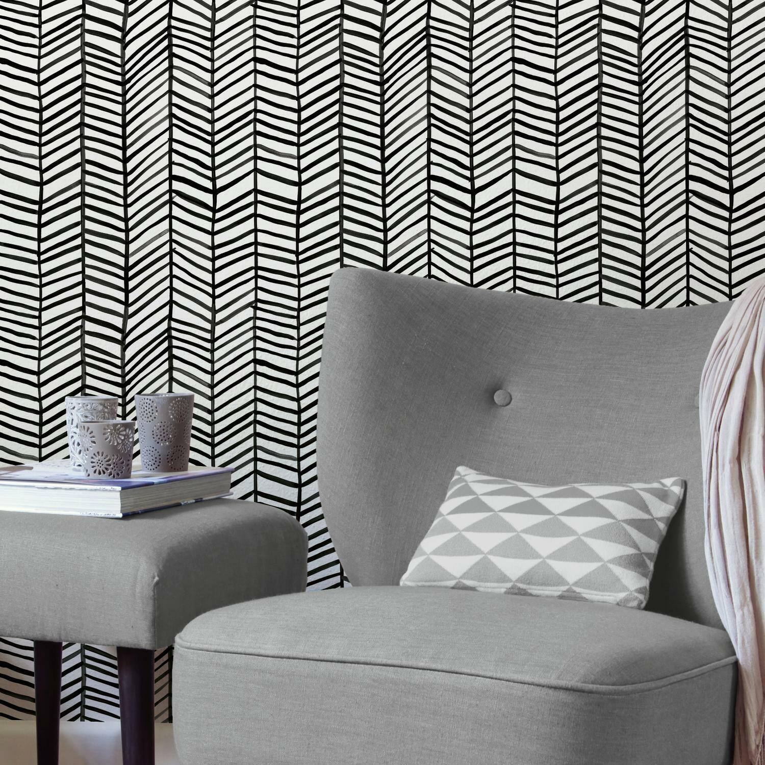 RoomMates Cat Coquillette Herringbone Peel & Stick Wallpaper