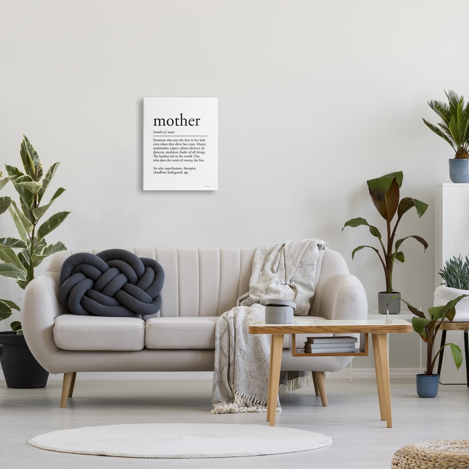 Stupell Industries Mother Definition Funny Motivational Phrase Superhuman Synonym Canvas Wall Art