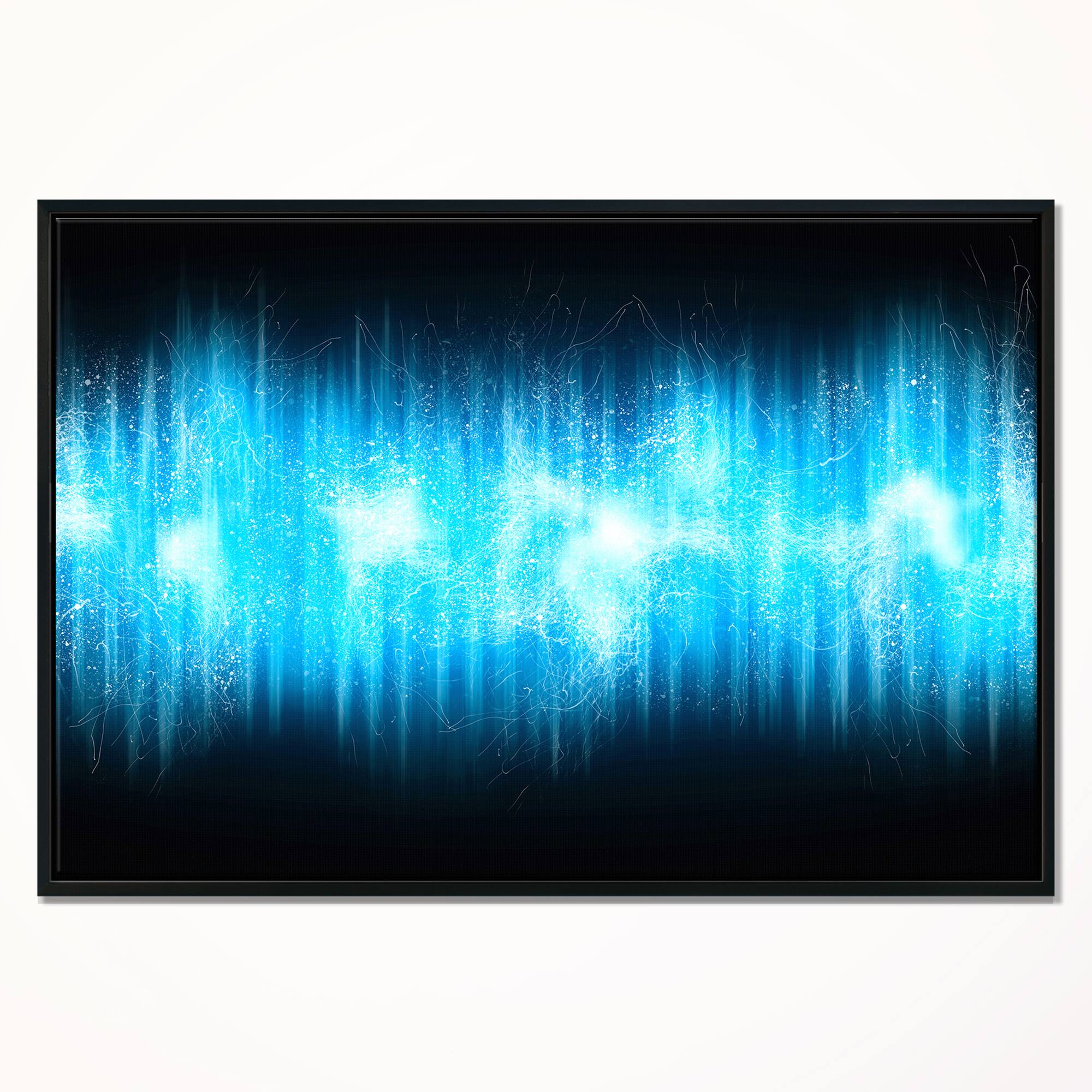 Designart - Blue Ice Flame Abstract