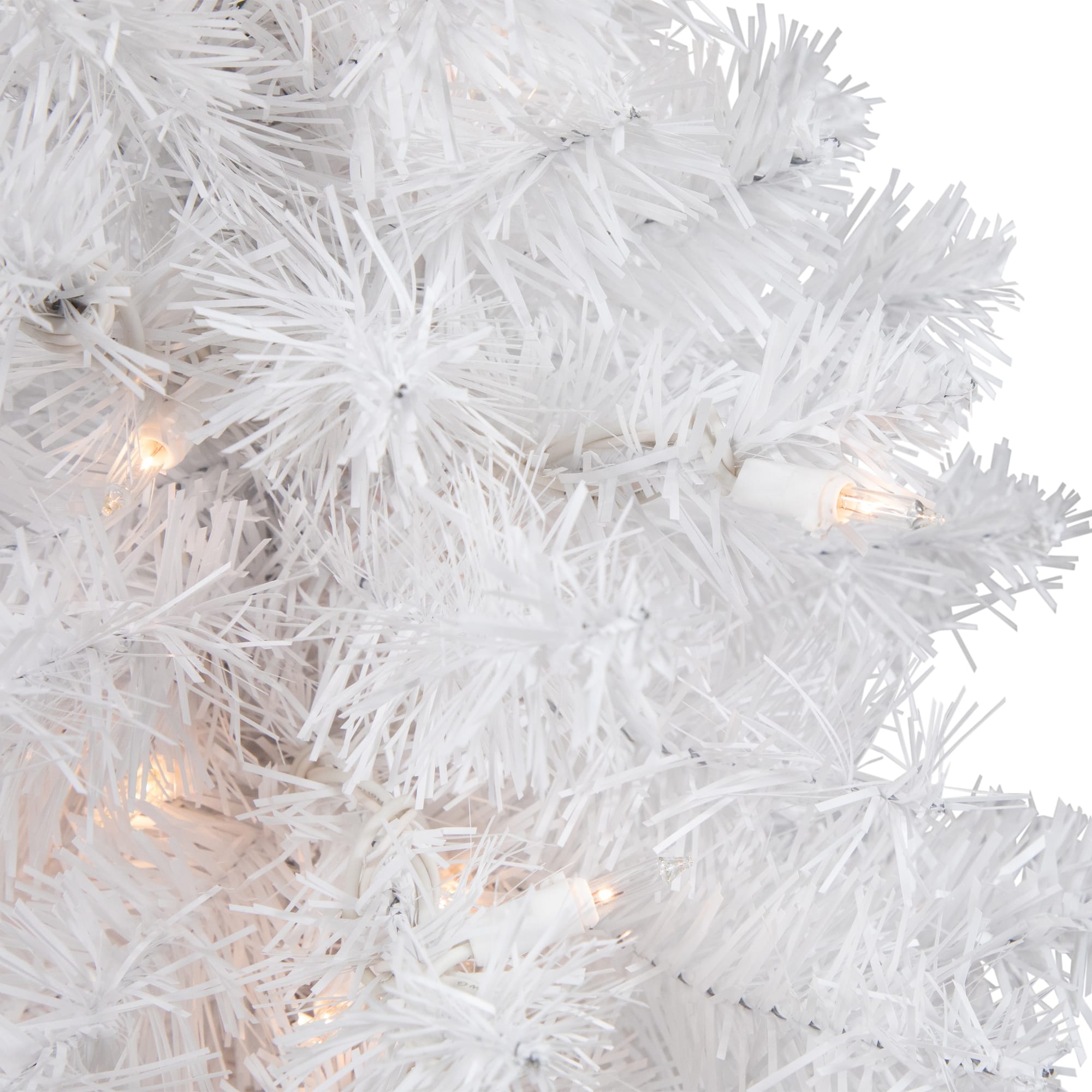 18" Pre-Lit Medium Snow White Artificial Christmas Tree, Clear Lights