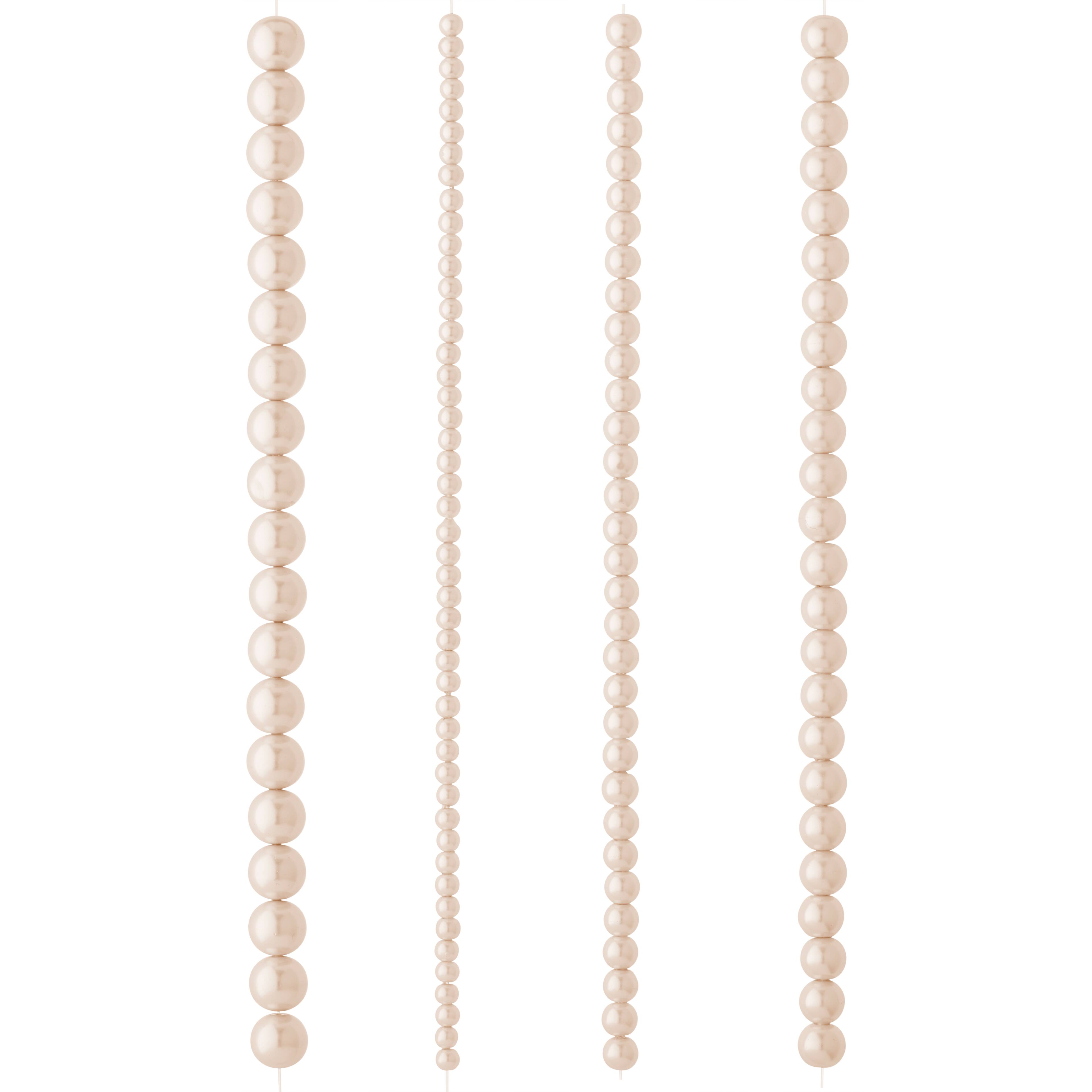 Light Pink Glass Pearl Round Beads by Bead Landing™