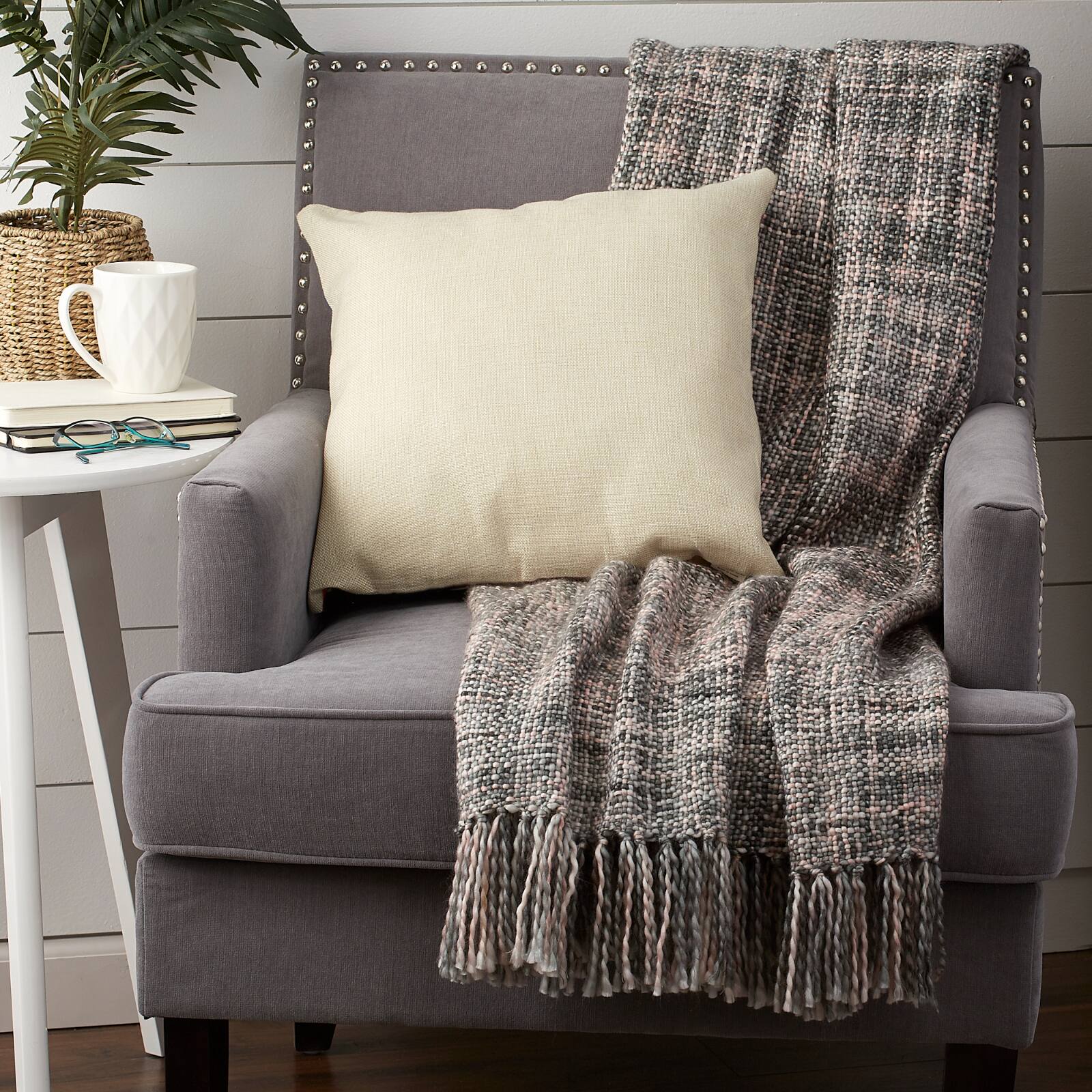 Variegated Gray Acrylic Throw