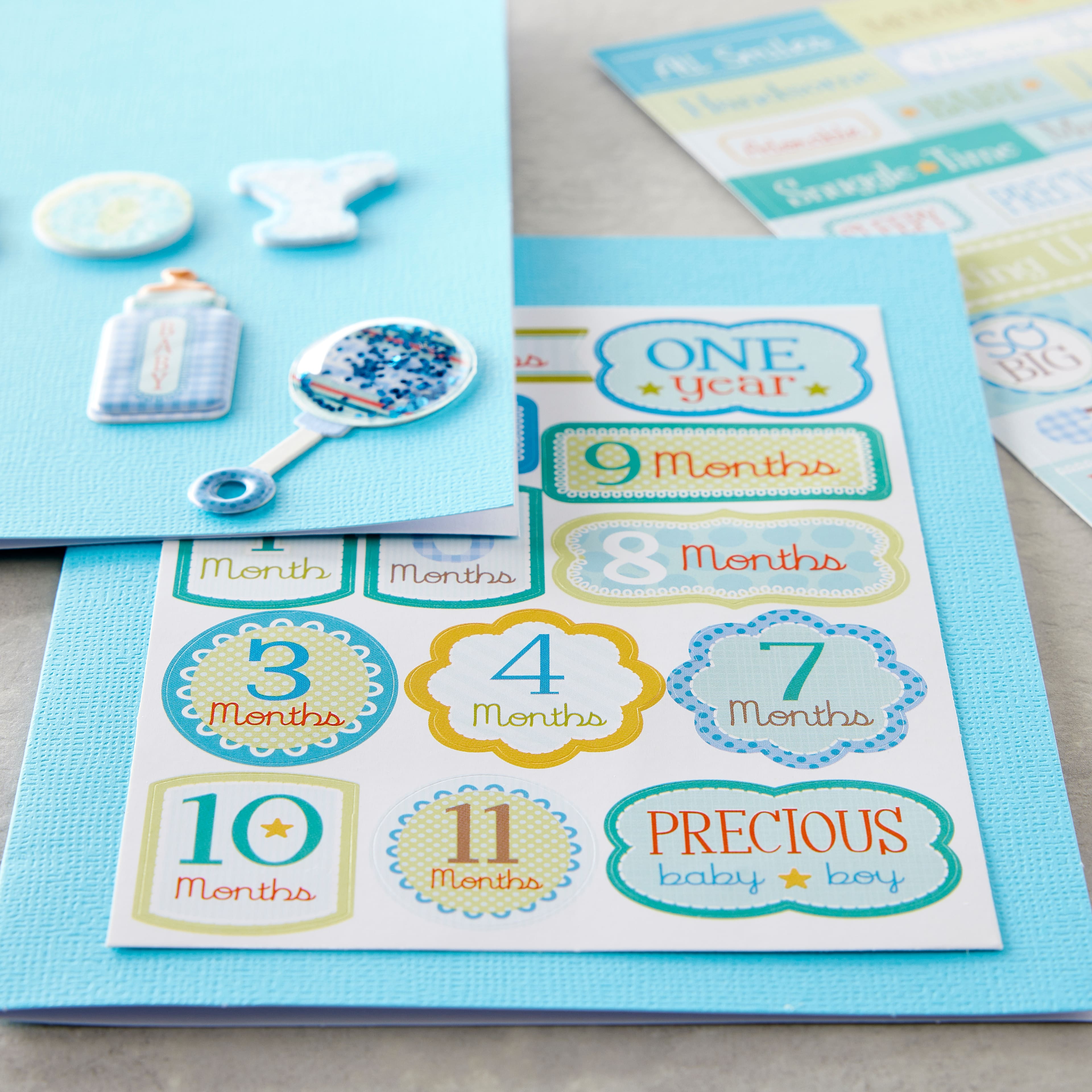 12 Pack: Traditional Baby Boy Dimensional Sticker Flip Pack by Recollections™