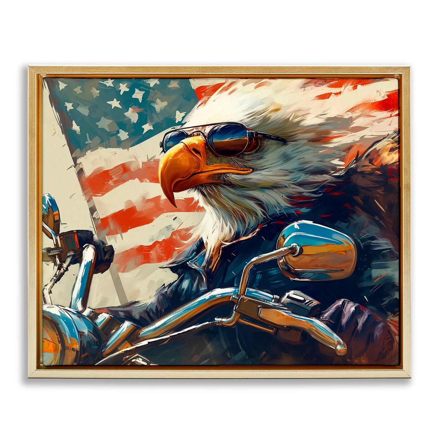 Stupell Industries Patriotic Bald Eagle Floater Framed Art
