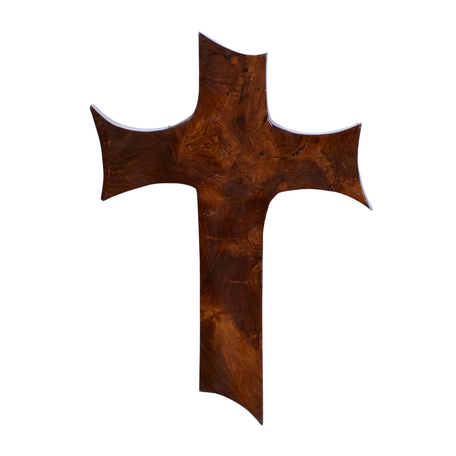 Brown Teak Wood Eclectic Style Wall Decor 14" x 10" x 1"