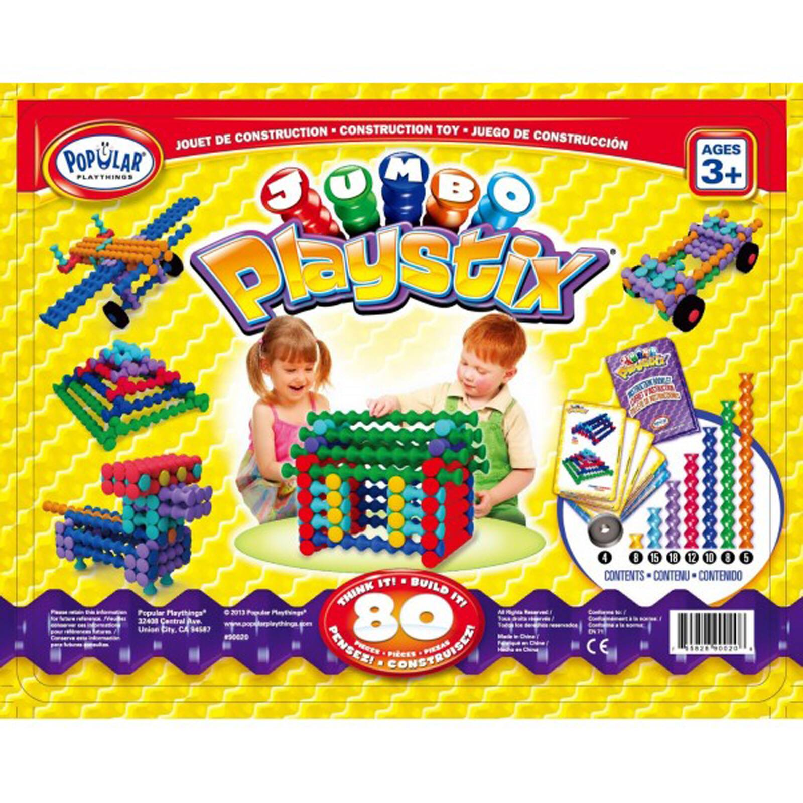 Popular® Jumbo Playstix® Set, 80 Pieces