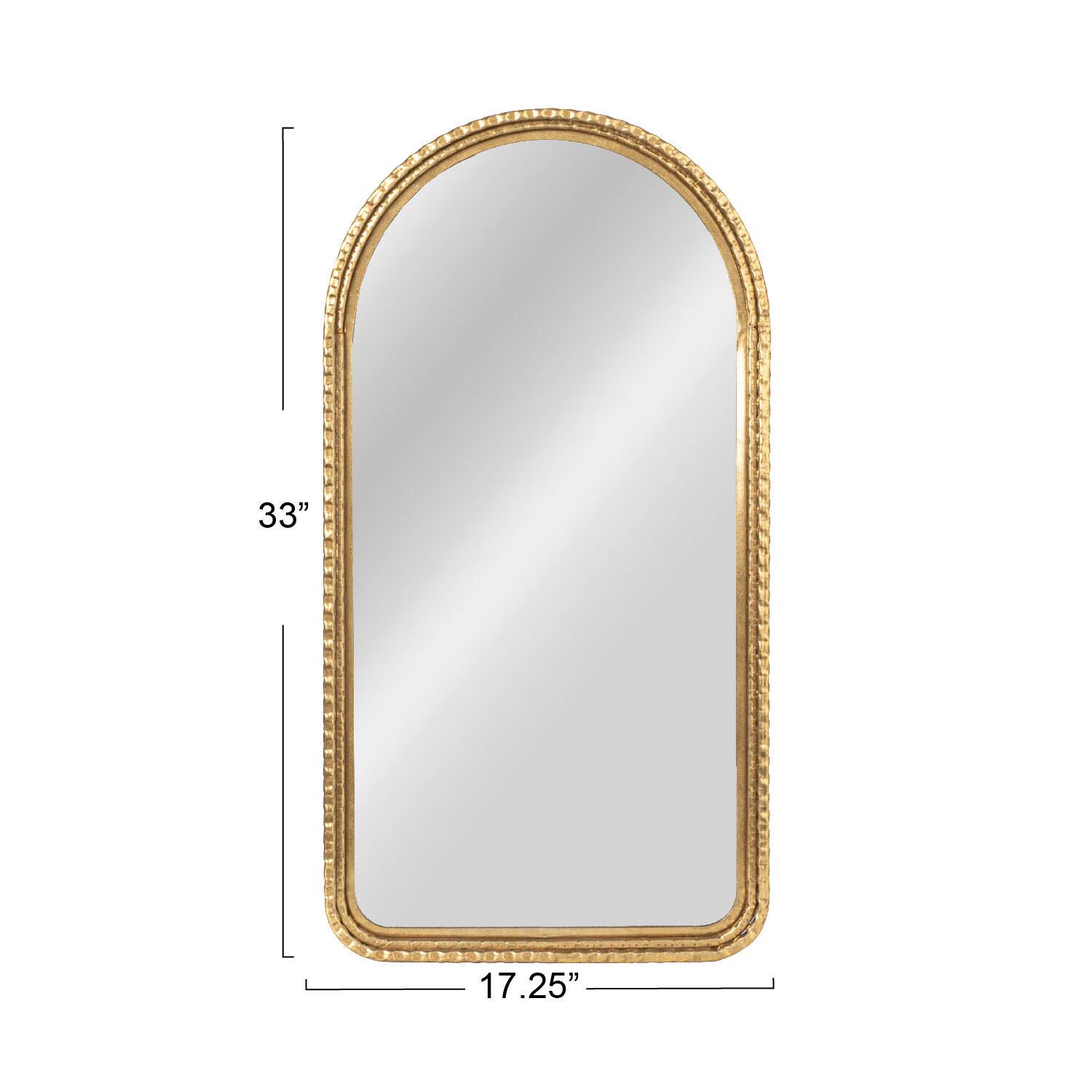 Hello Honey® 33" Gold Decorative Arched Metal Wall Mirror