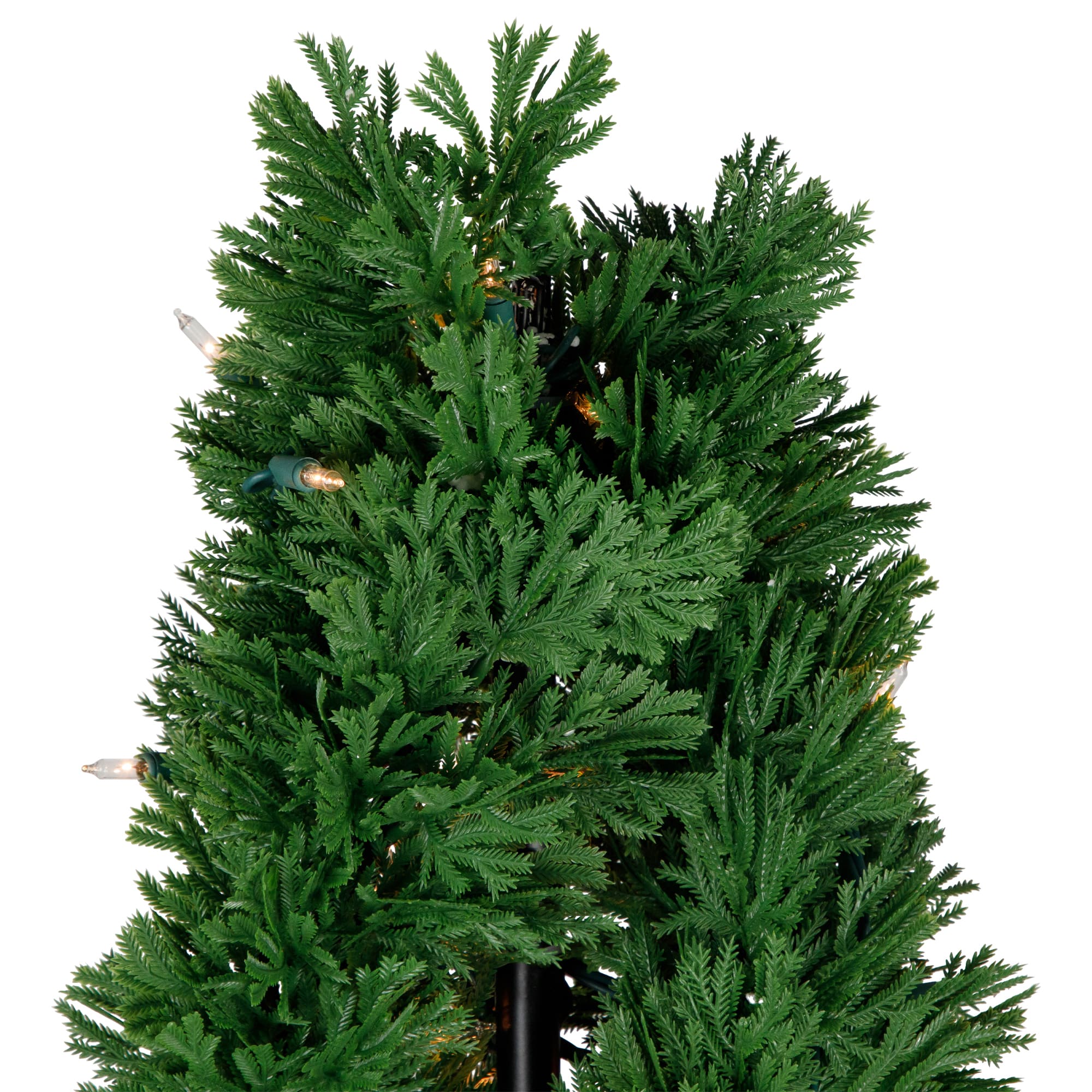 4.5ft. Pre-Lit Artificial Cedar Double Spiral Topiary Tree in Urn Style Pot, Clear Lights