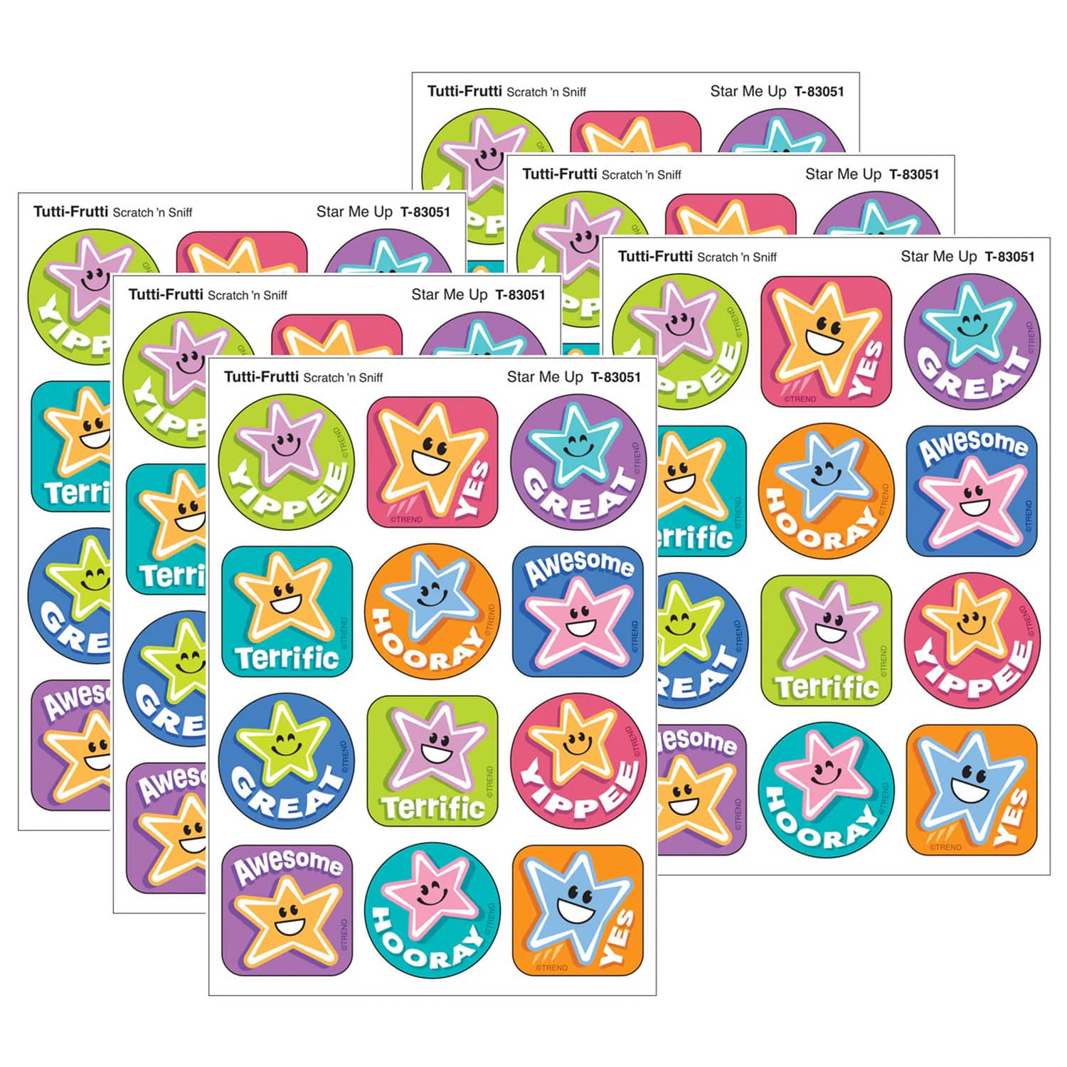 TREND Enterprises® Star Me Up, Tutti-Frutti Scent Scratch 'n Sniff Stinky Stickers®, 6 Packs of 48