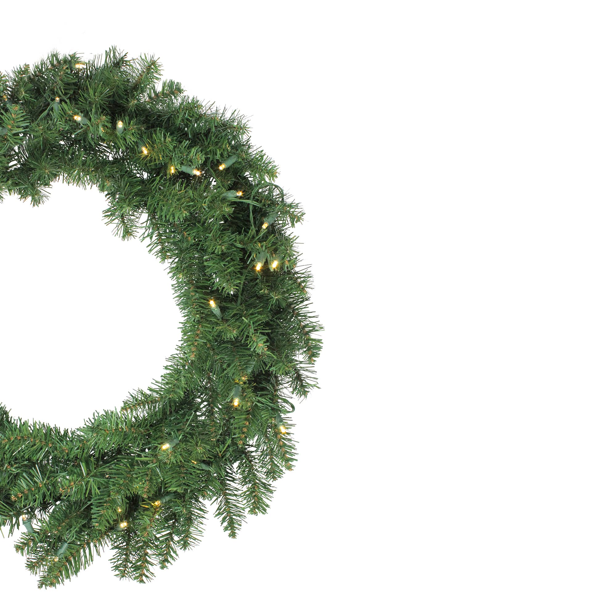 30" Pre-Lit Buffalo Fir Artificial Wreath, Warm White LED Lights