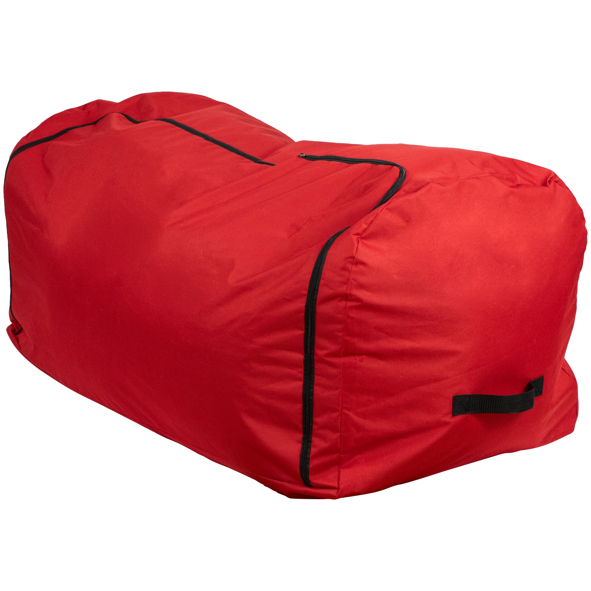 57" Red Quilted Rolling Christmas Tree Storage Bag for Trees up to 9ft.