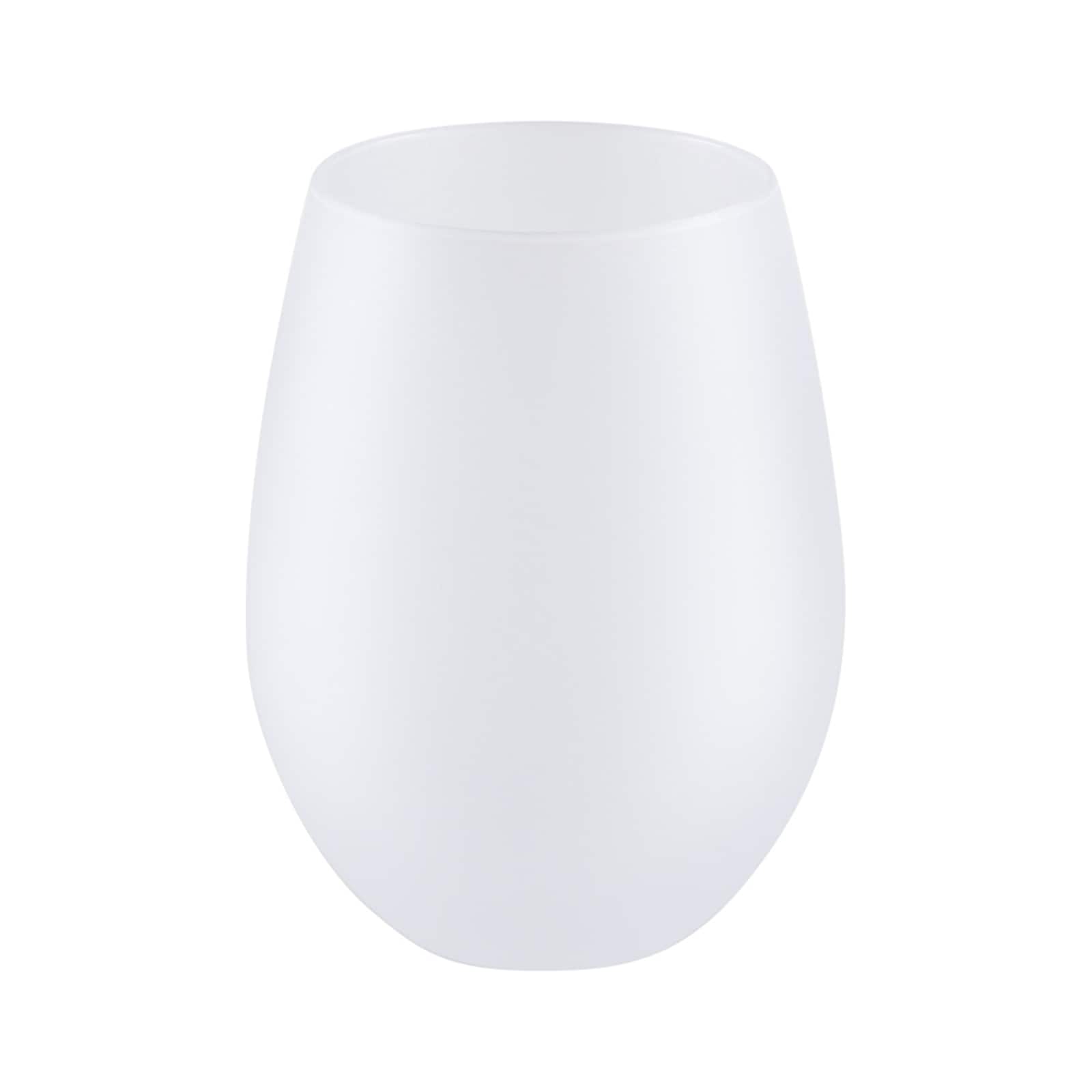 Craft Express 17oz. Frosted White Stemless Glass, 4ct.