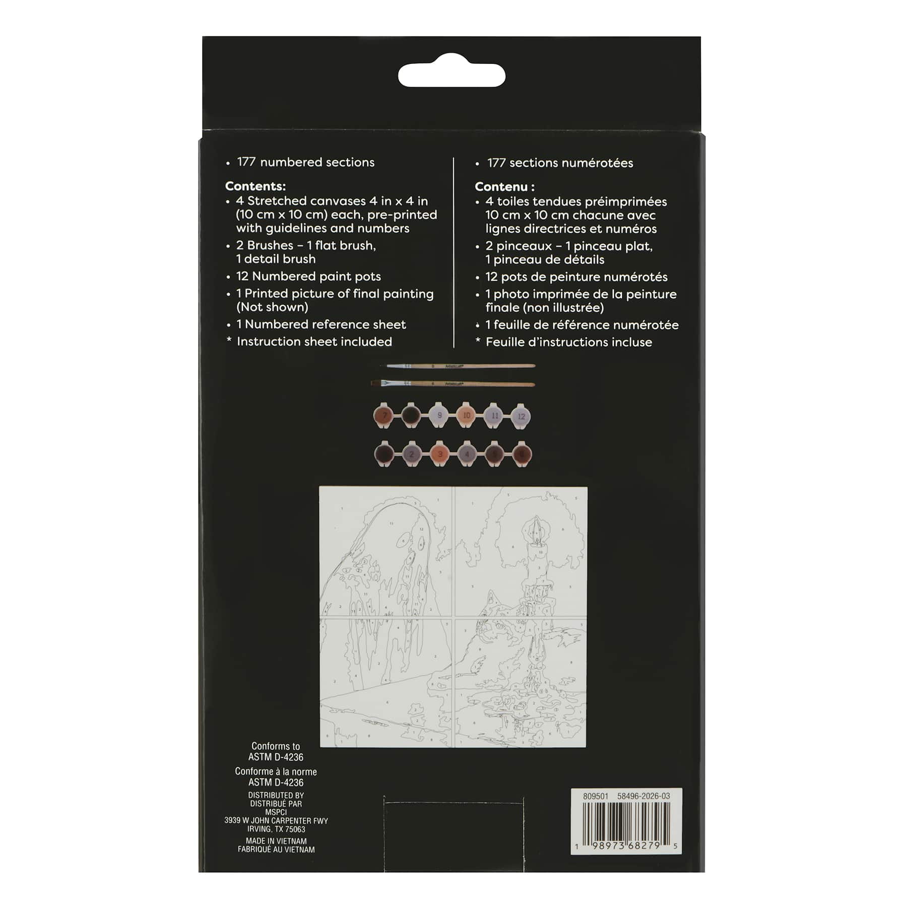 Ghost & Black Cat Paint-by-Number Gallery Mini Kit by Artist's Loft®
