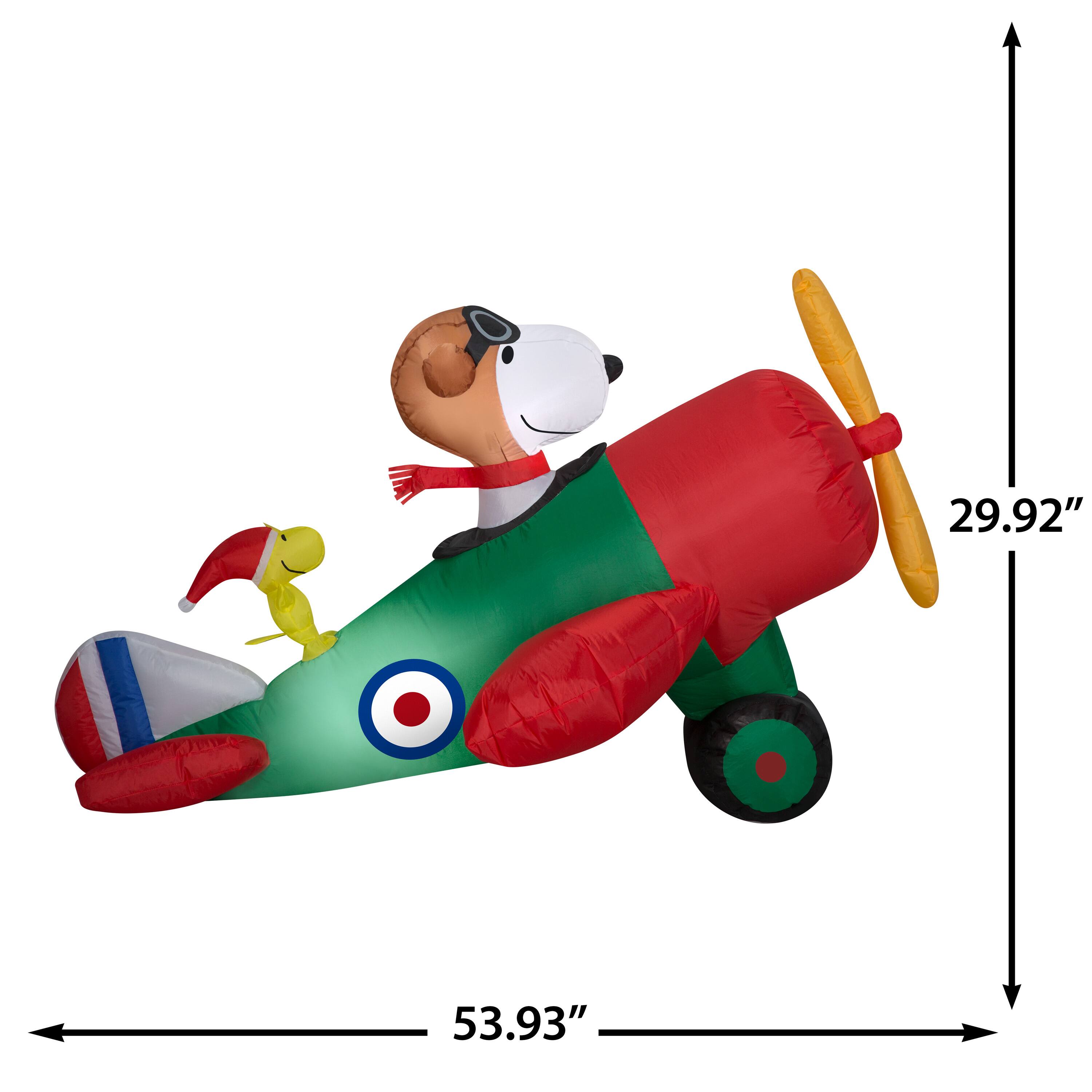 2.5ft. Airblown® Inflatable Peanuts® Snoopy in Airplane Christmas Light Décor