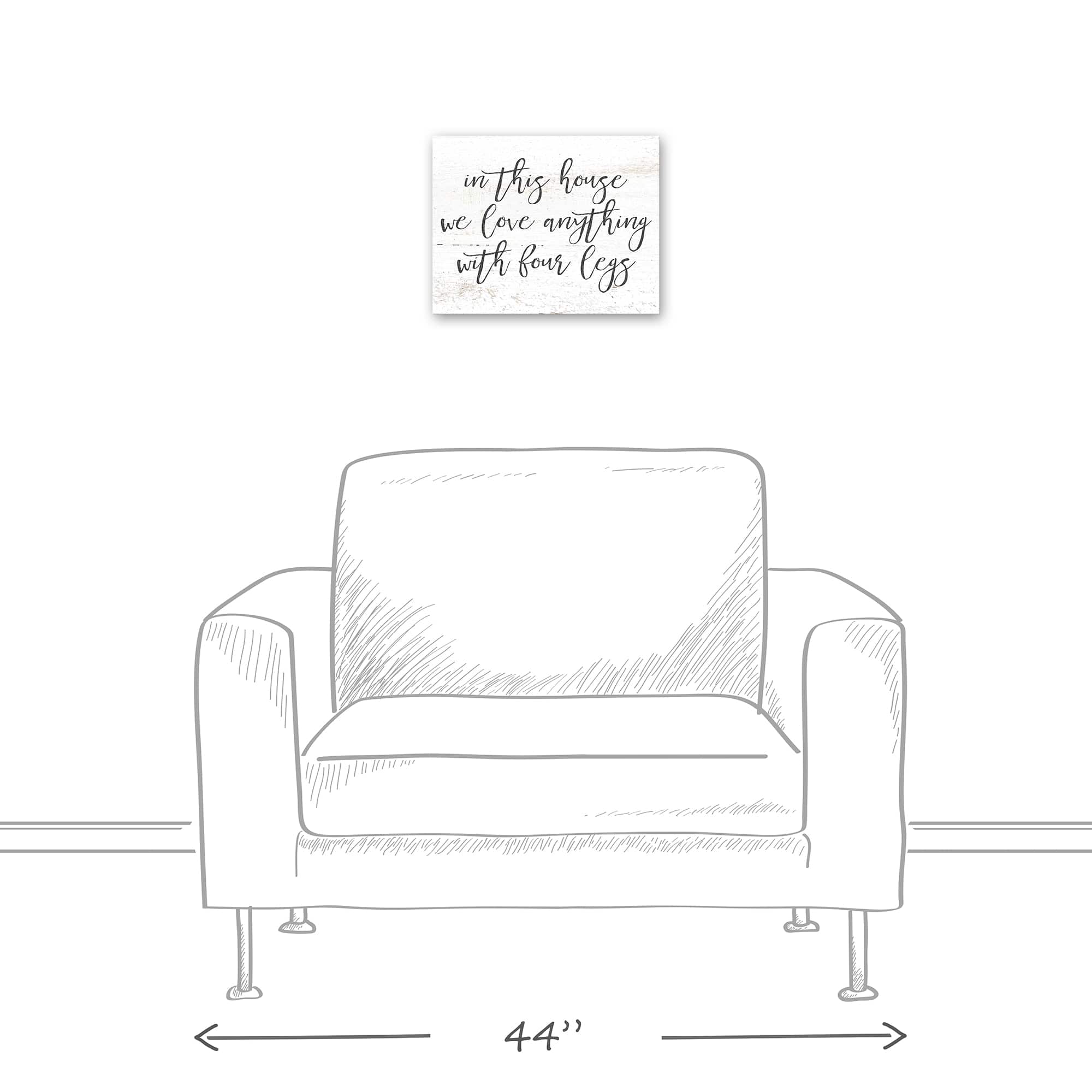 In This House We Love Anything with Four Legs Canvas Wall Art