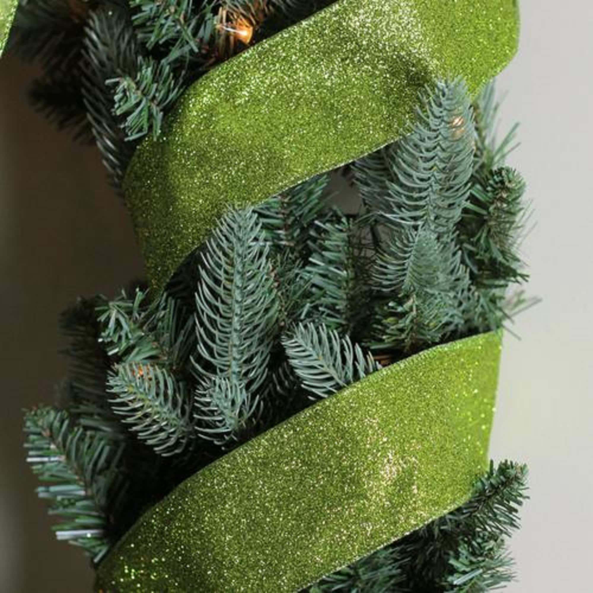 2.5" x 10yd. Wired Shimmering Christmas Craft Ribbon