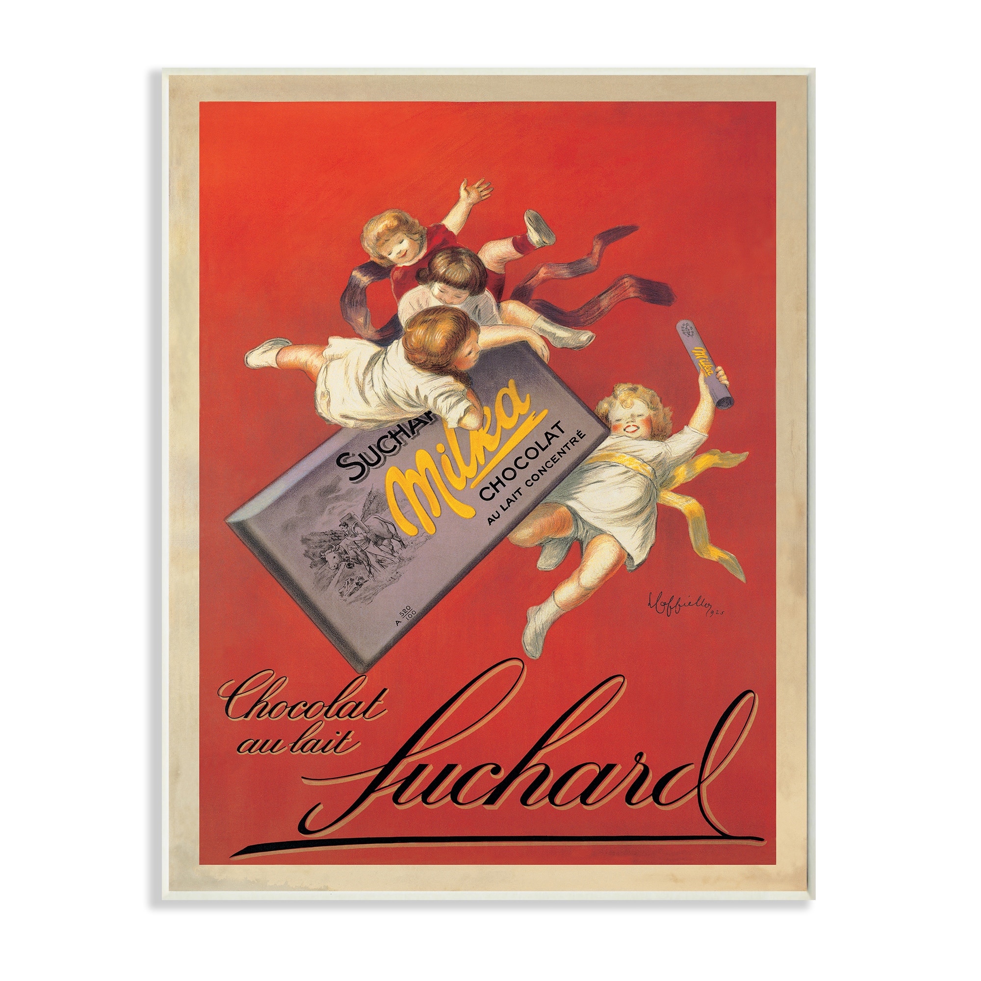Stupell Industries Chocolat au Lait Vintage European Advertisement Wall Plaque