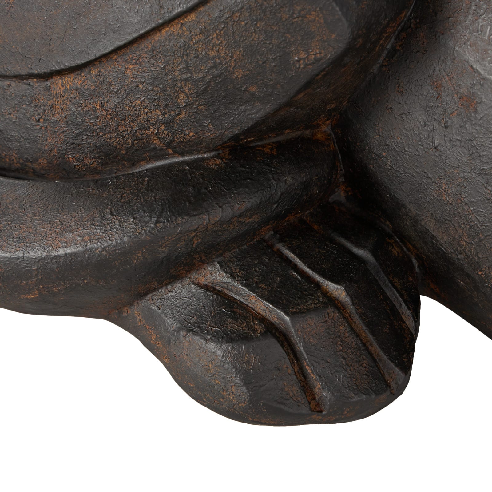 30.5" Black with Copper Shading Sitting Dog Sculpture