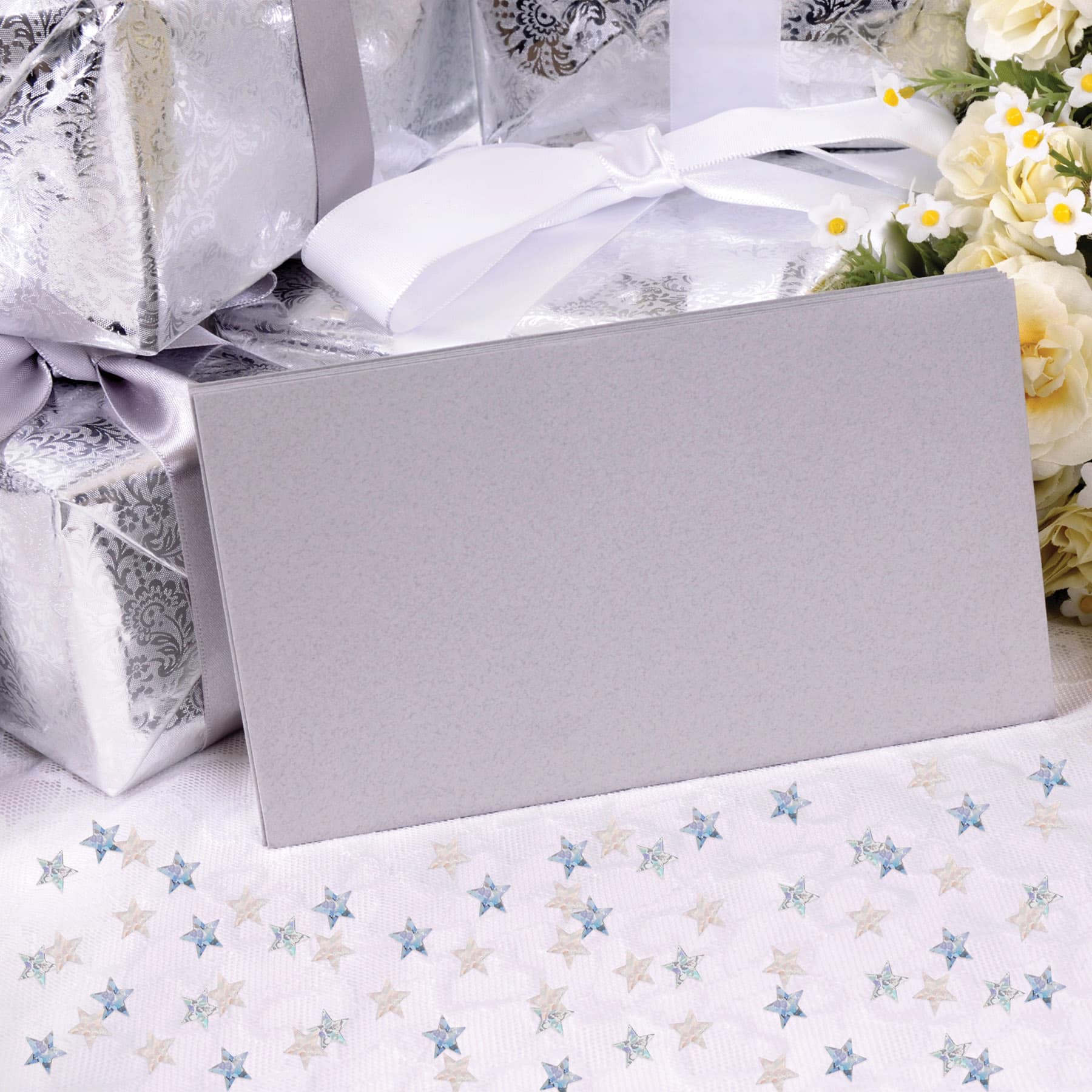 Beistle 1.5oz. Silver Holographic Stars Confetti