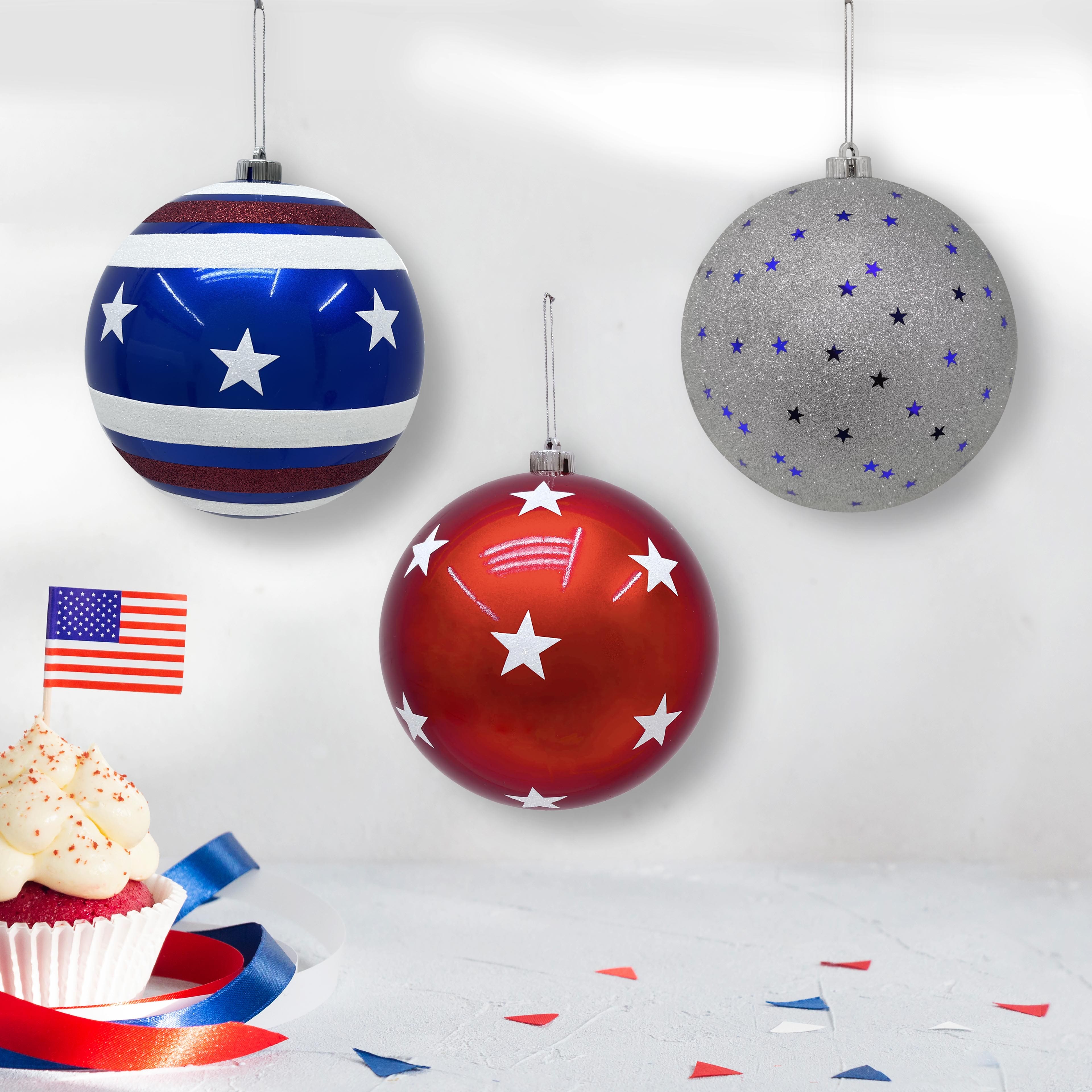 7.75" Silver Glitter & Blue Star Sequin Ornament by Celebrate It™