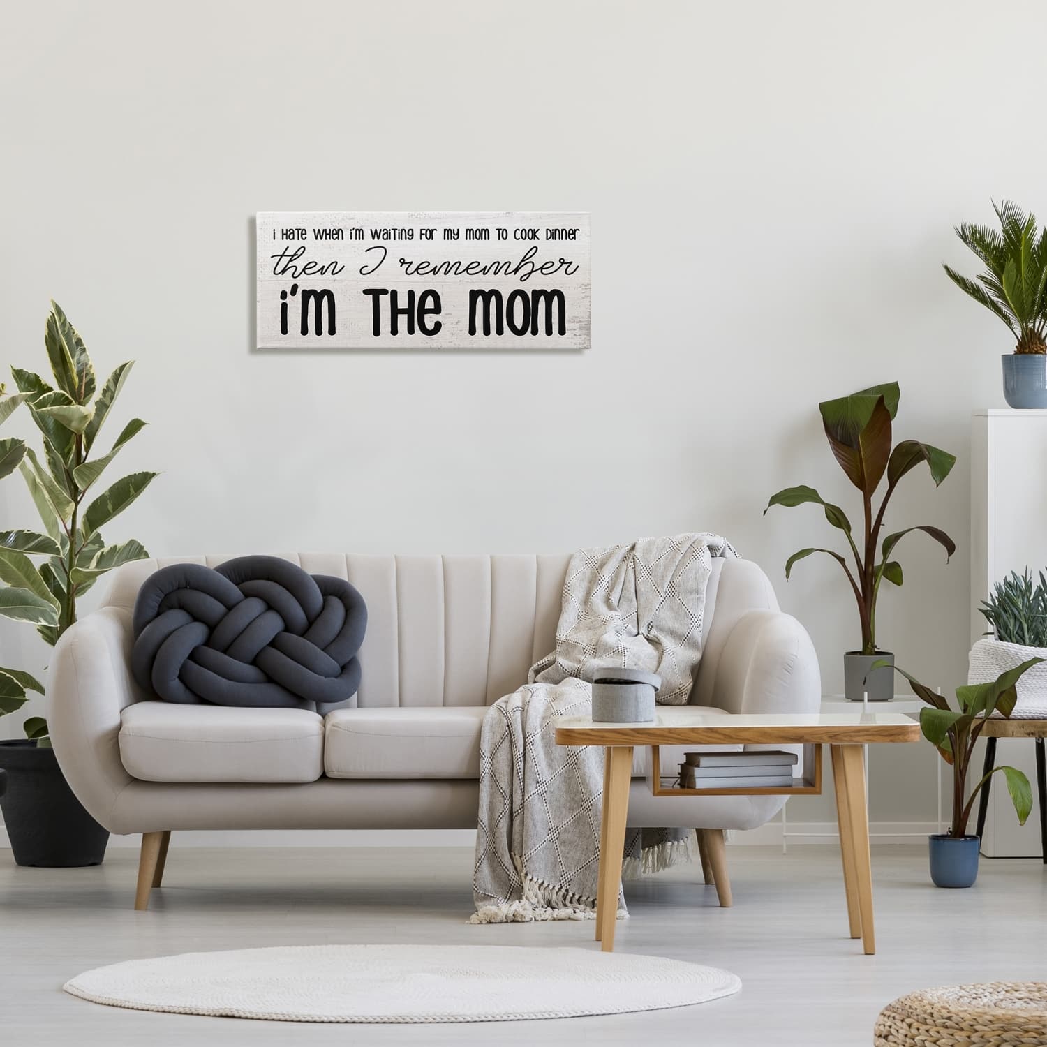 Stupell Industries Waiting for Mom Cook Dinner Funny Family Phrase Canvas Wall Art