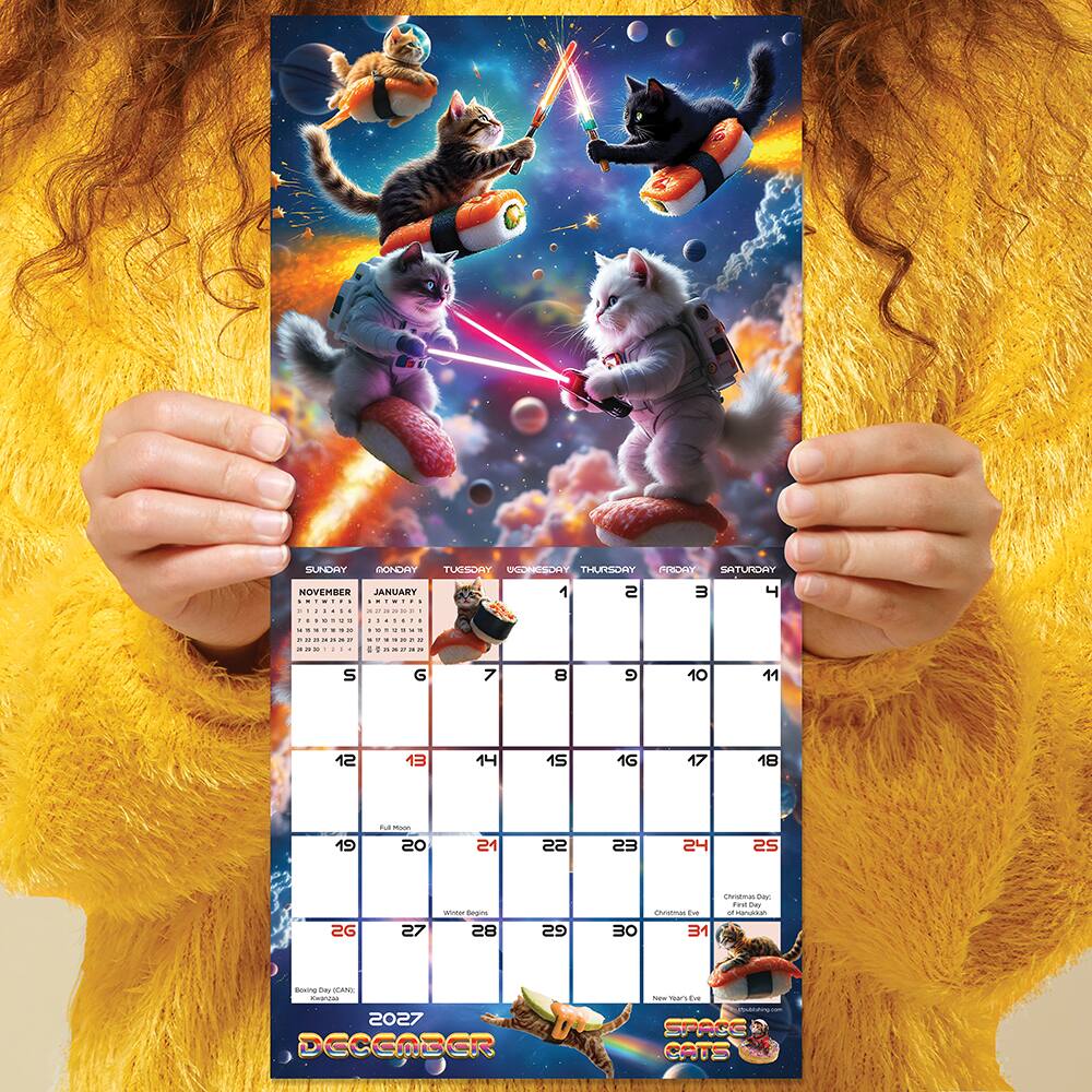 2027 Space Cats Mini Calendar