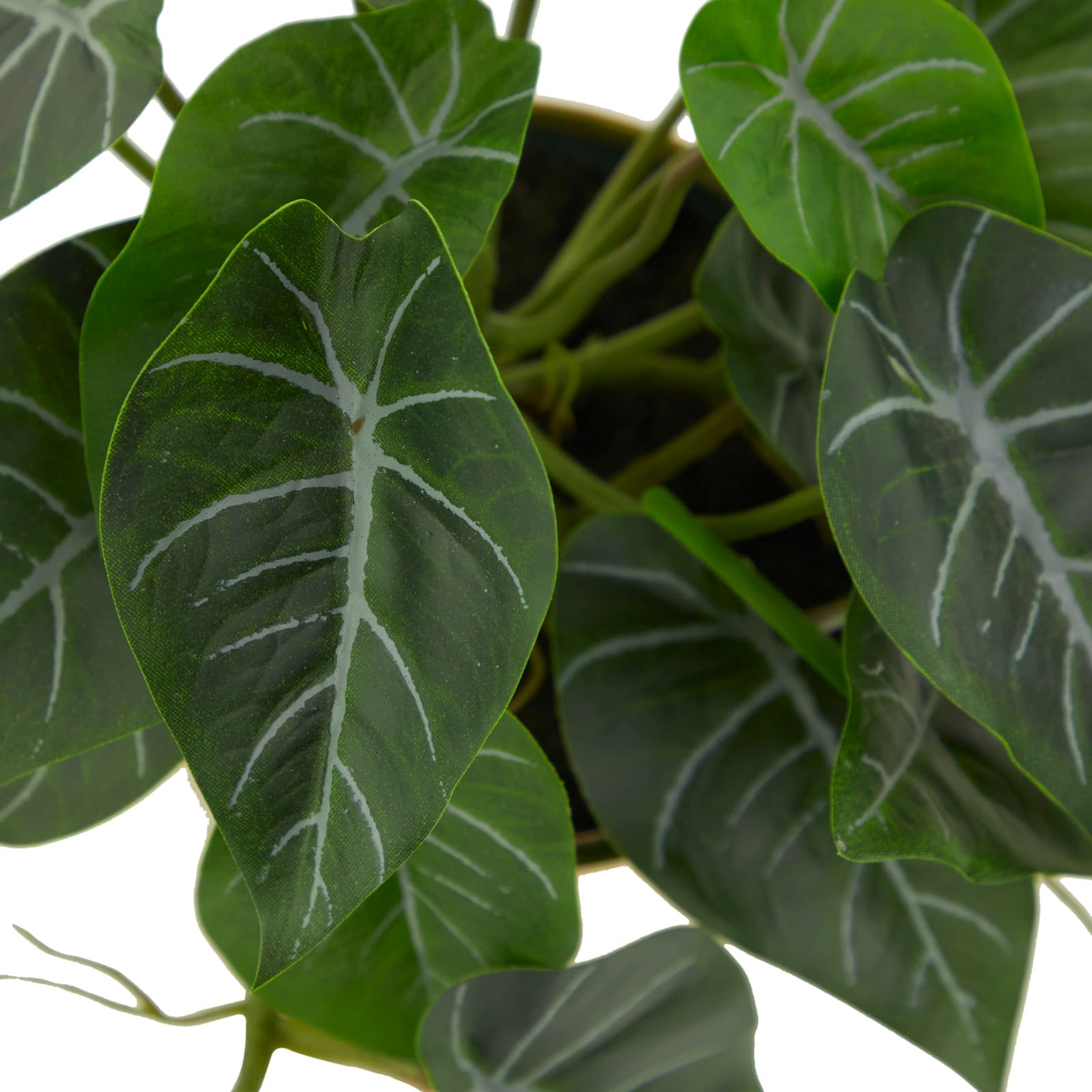 14" Green Faux Foliage Pothos Artificial Plant With Gold Porcelain Pot