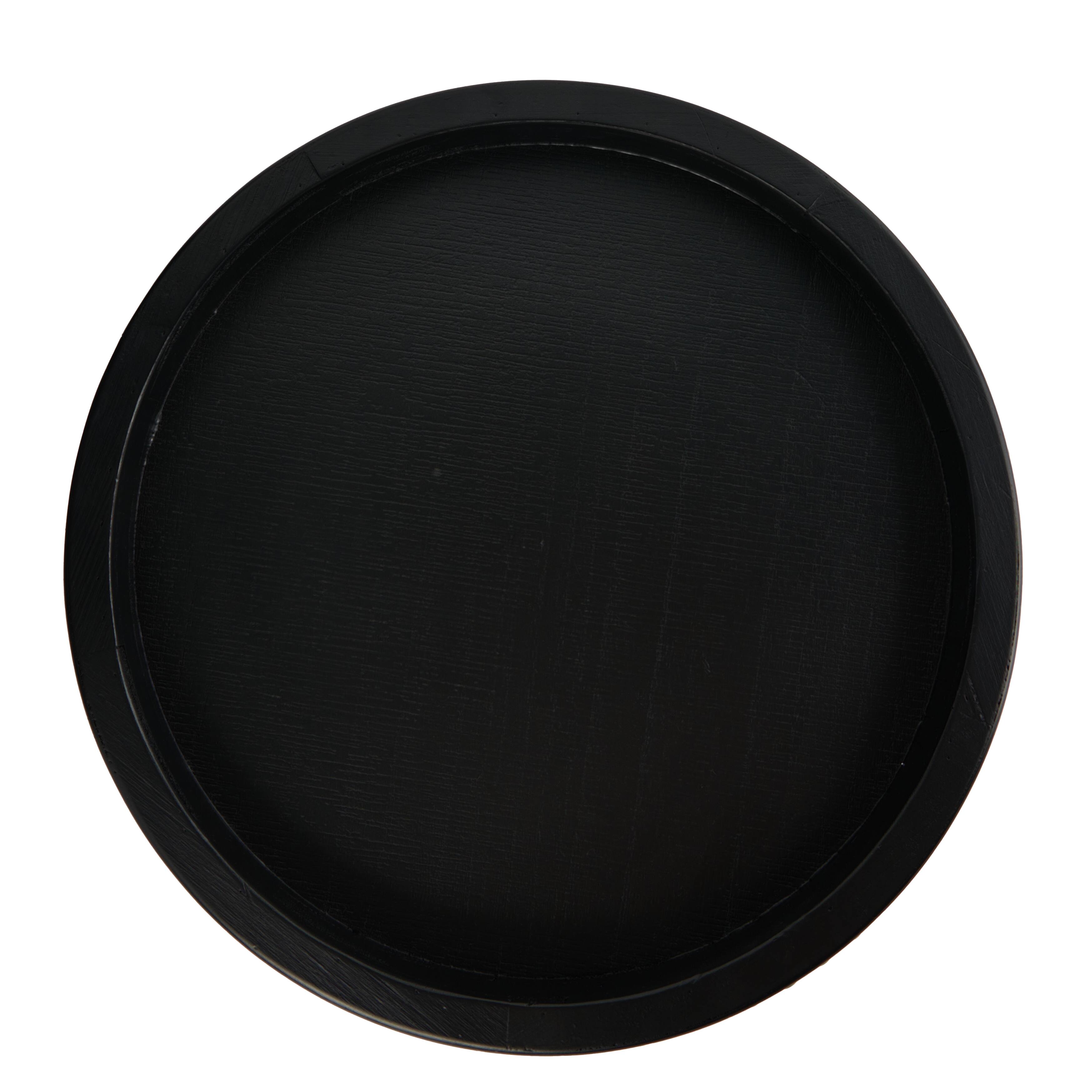 Hello Honey® 16" Decorative Round Wood Tray with Hobnail Edge