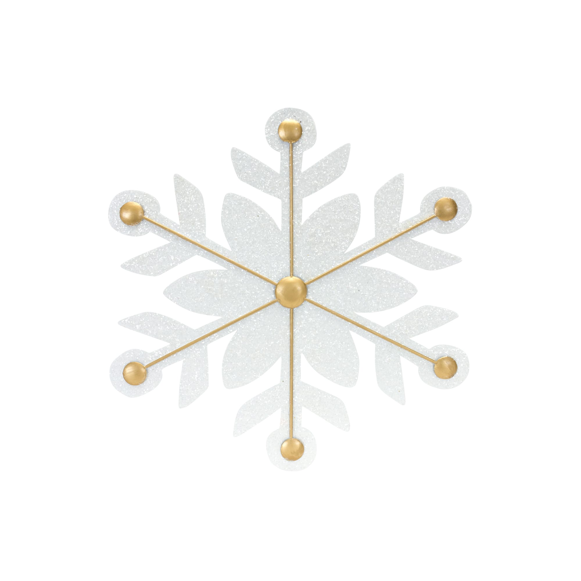 12ct. White & Gold Iron Snowflake Ornaments