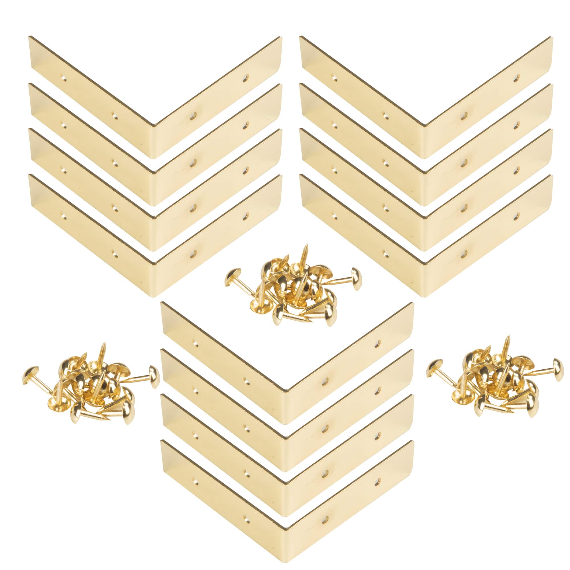 Dritz Home® Small Brass Campaign Smooth Right Angle Corners, 4ct.