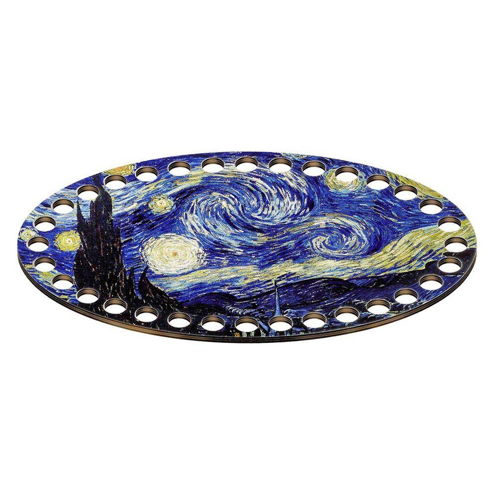 Wonderland Crafts Famous Paintings Starry Night Oval Thread Organizer