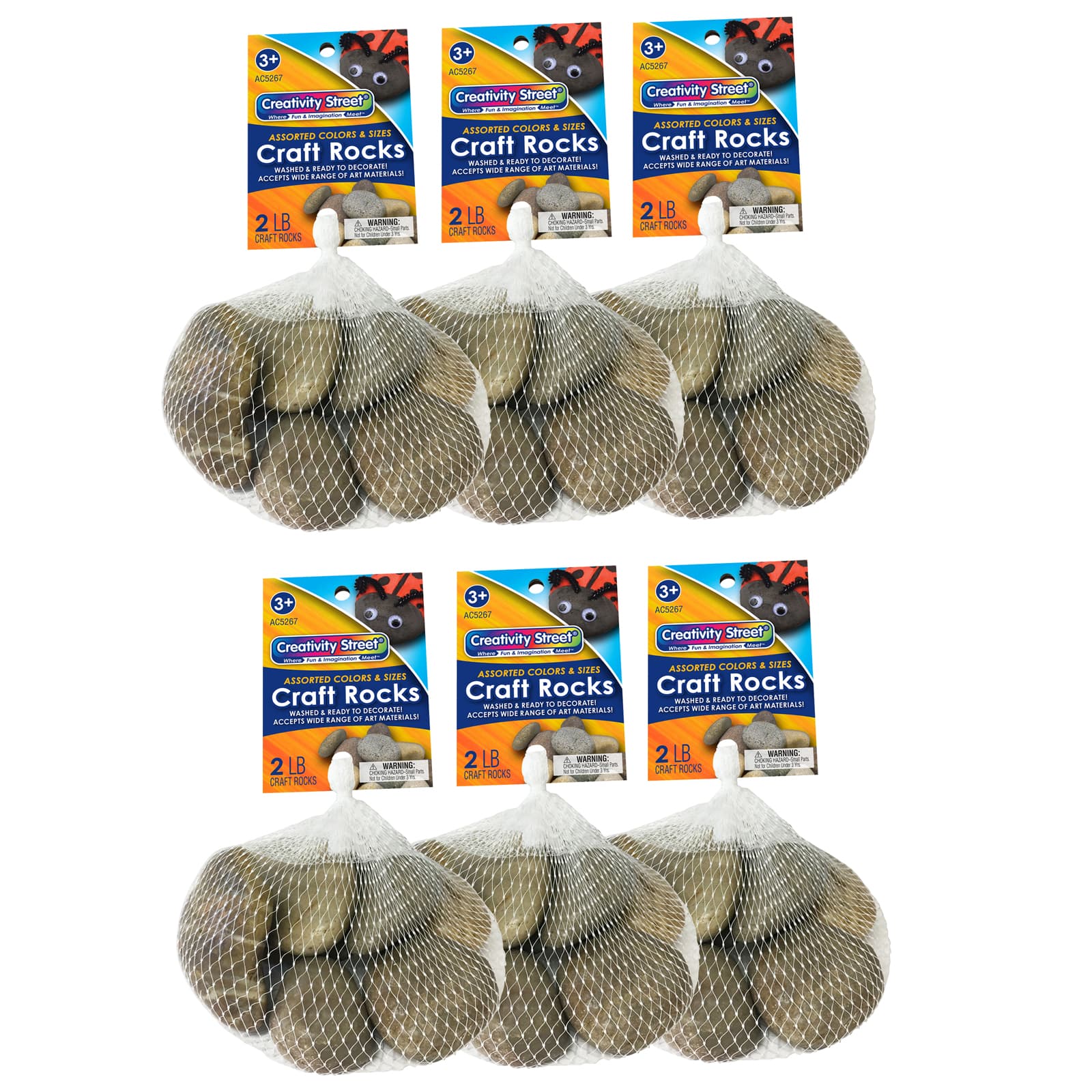 4 Packs: 6 ct. (24 total) Creativity Street® 2lb. Craft Rock Sets