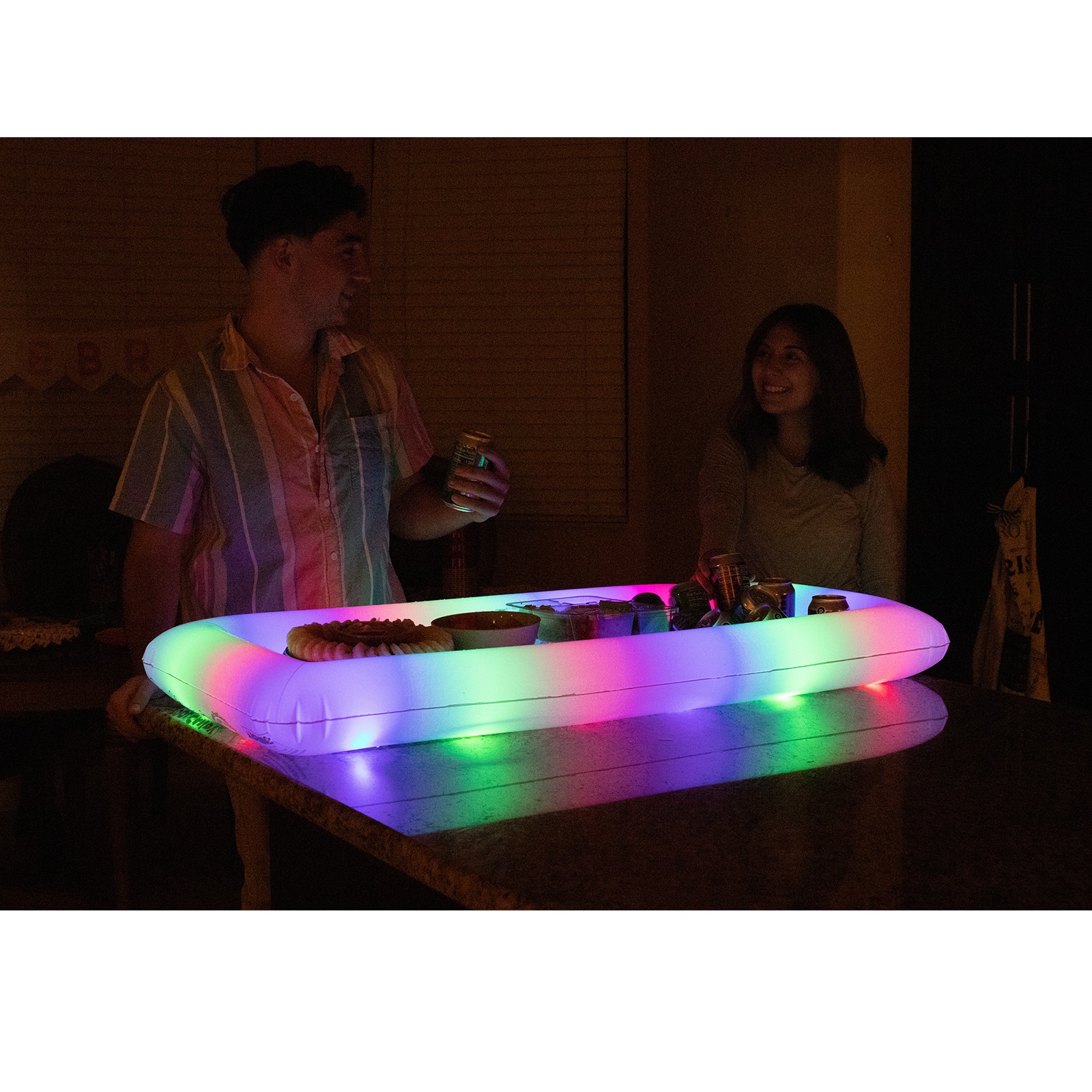 PoolCandy LiveLights™ Inflatable Illuminated LED Buffet Snack Cooler