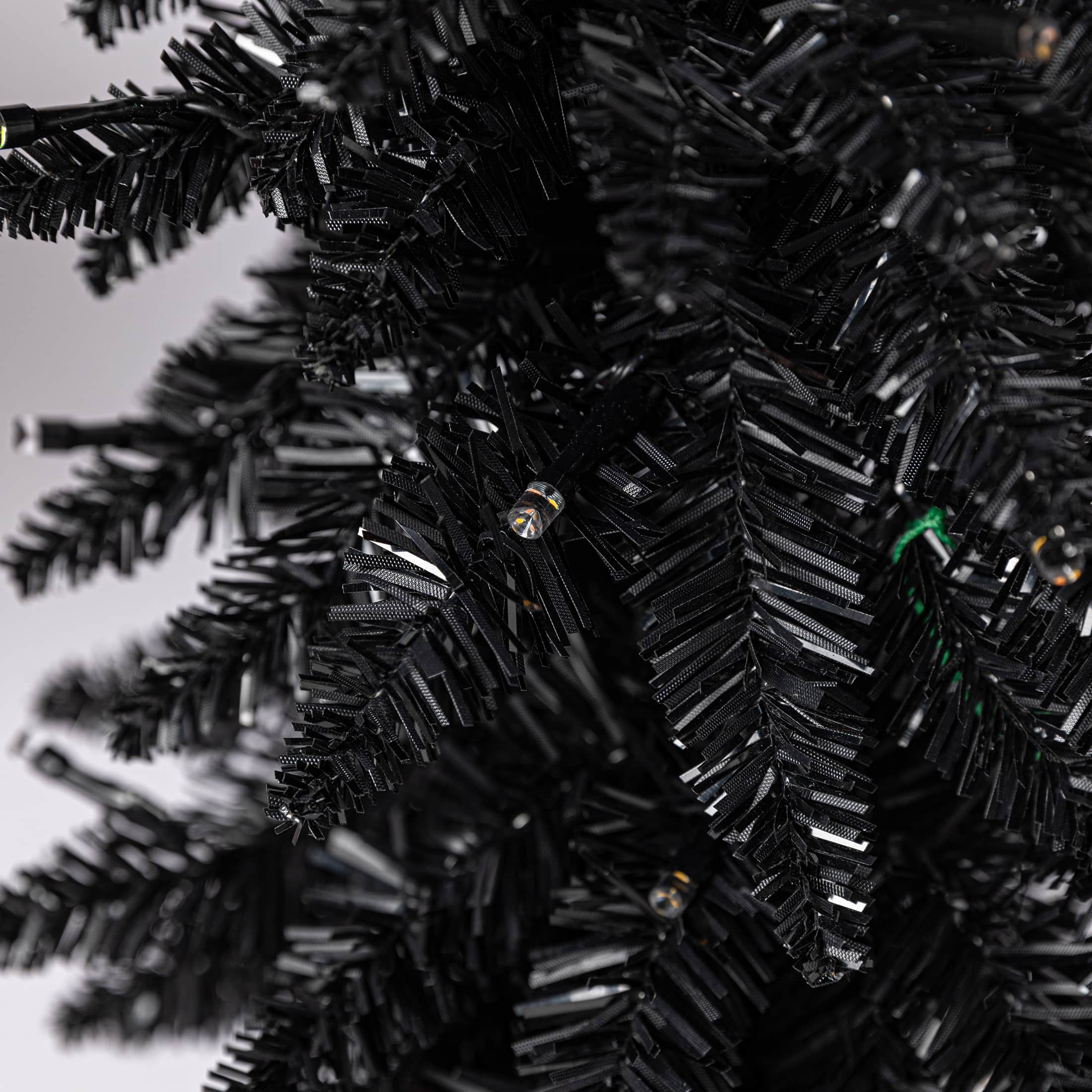 Pre-Lit Black Potted Tinsel Tree