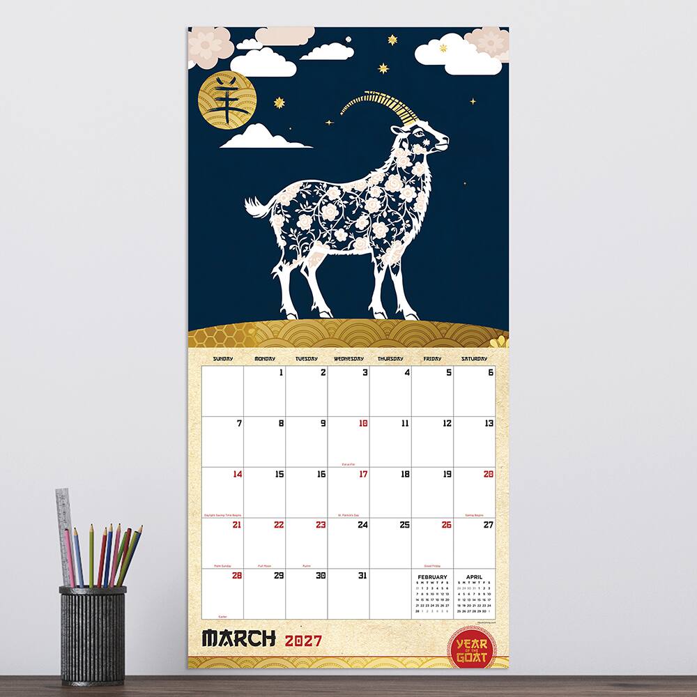 2027 Year of the Goat Wall Calendar