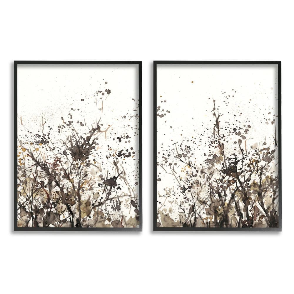 Stupell Industries Watercolor Field of Grassy Weeds Brown Tan Painting in Frame Wall Art