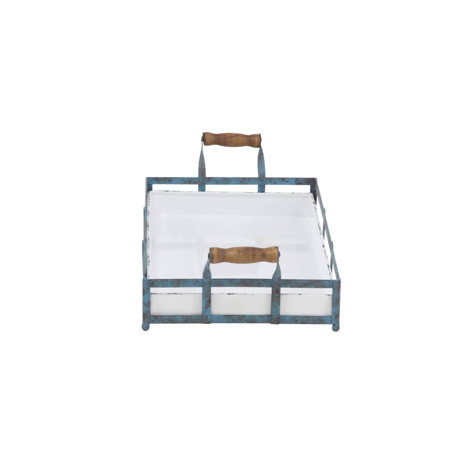 Blue Metal Farmhouse Tray Set