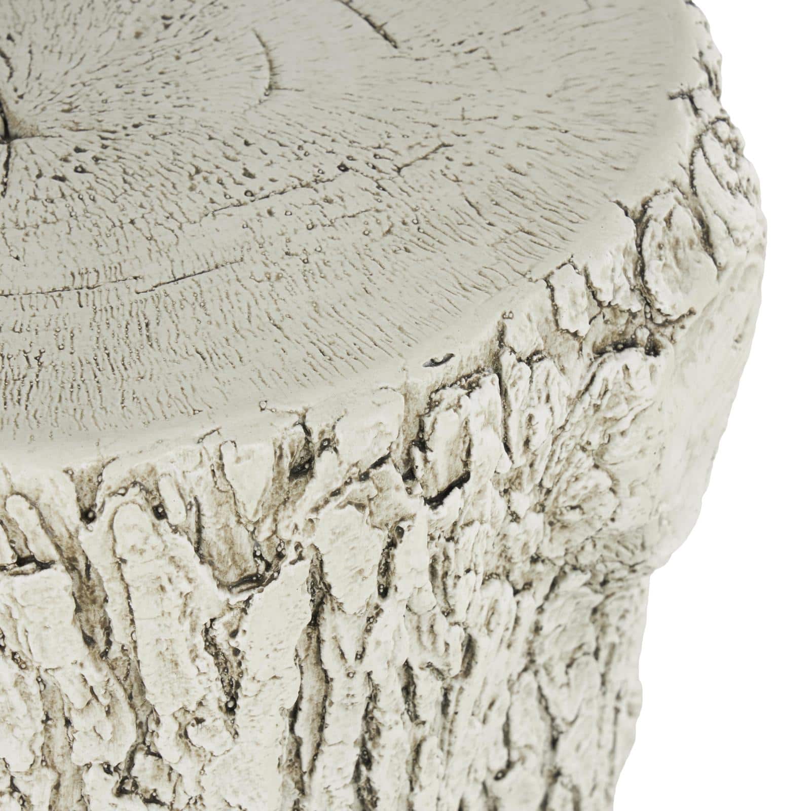 17" White MGO Squirrel Tree Trunk Garden Stool
