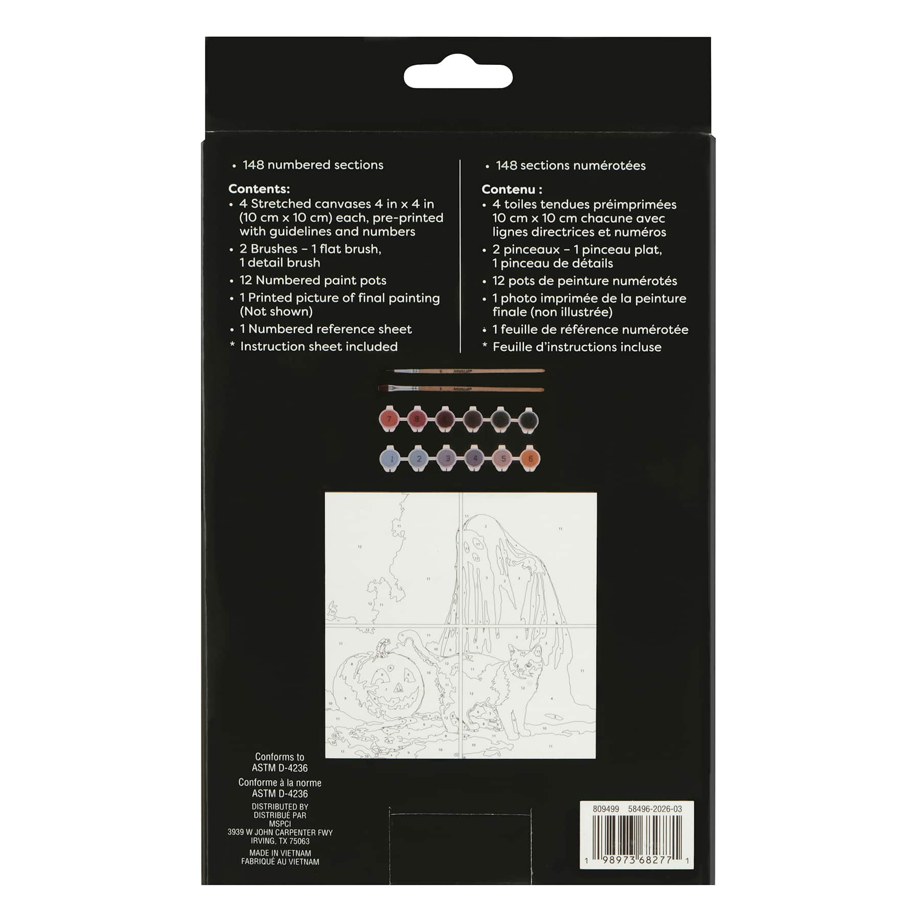 Jack-o'-Lantern, Black Cat & Ghost Paint-by-Number Gallery Mini Kit by Artist's Loft®