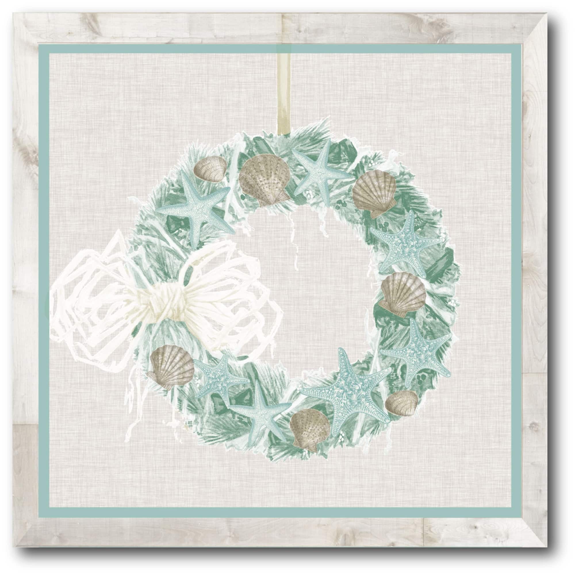 Courtside Market® Seashell Christmas Wreath I Gallery-Wrapped Canvas Wall Art