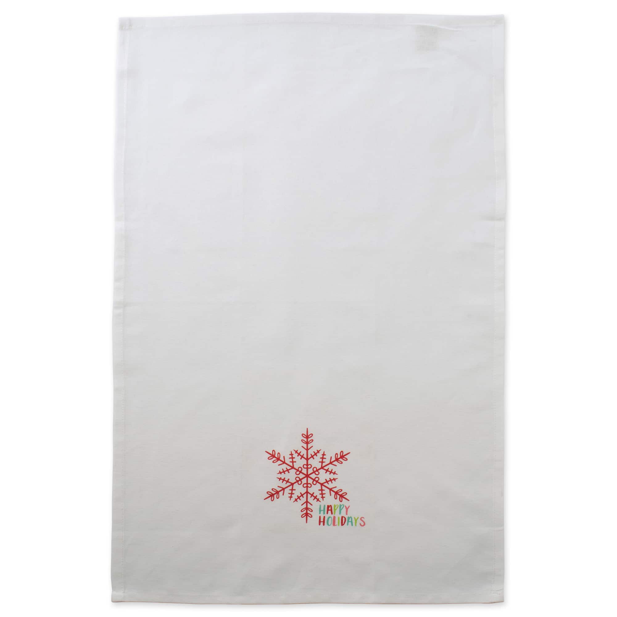DII® Green Check & White Happy Holidays Dishtowel Set