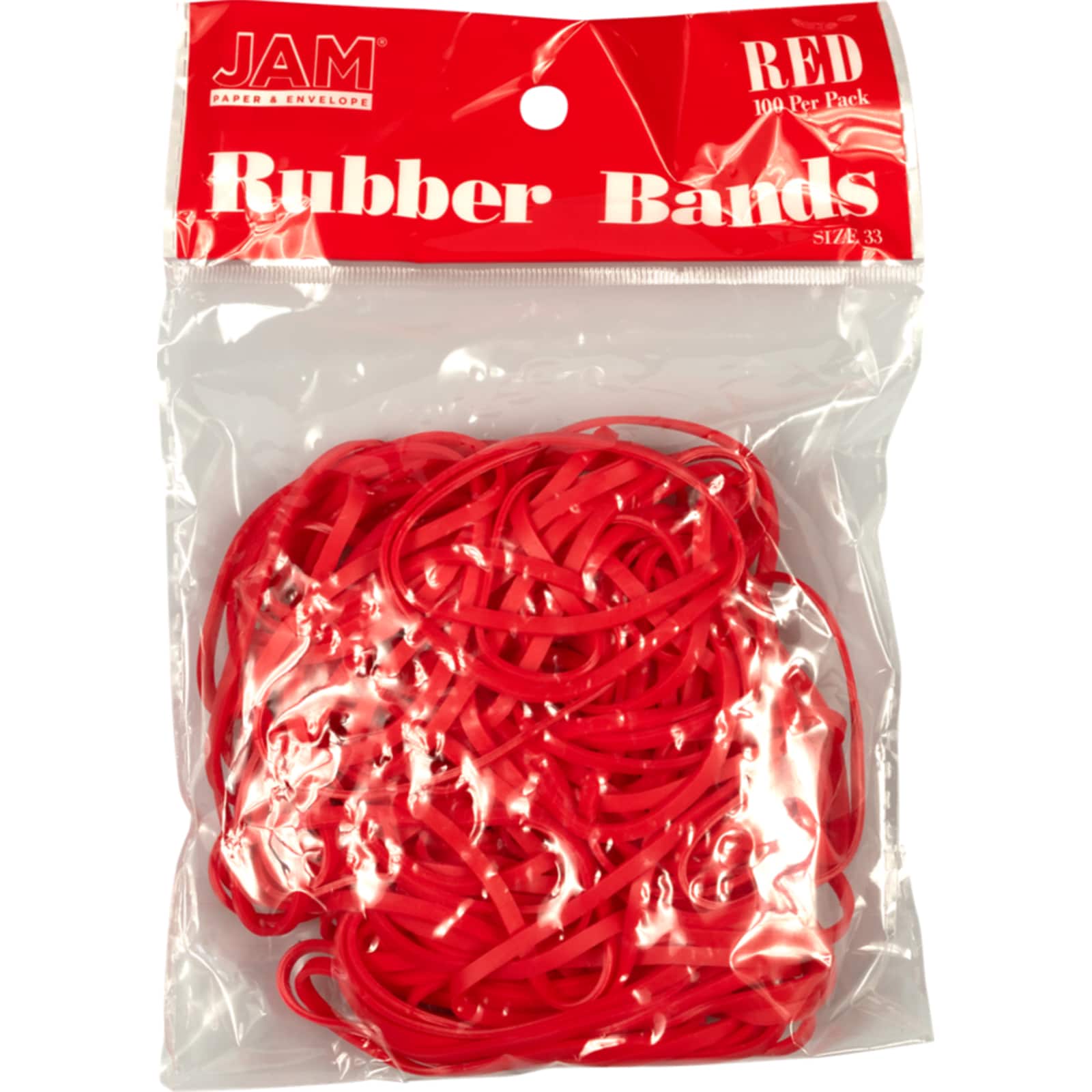 JAM Paper Size 33 Rubber Bands, 3 packs of 100ct.
