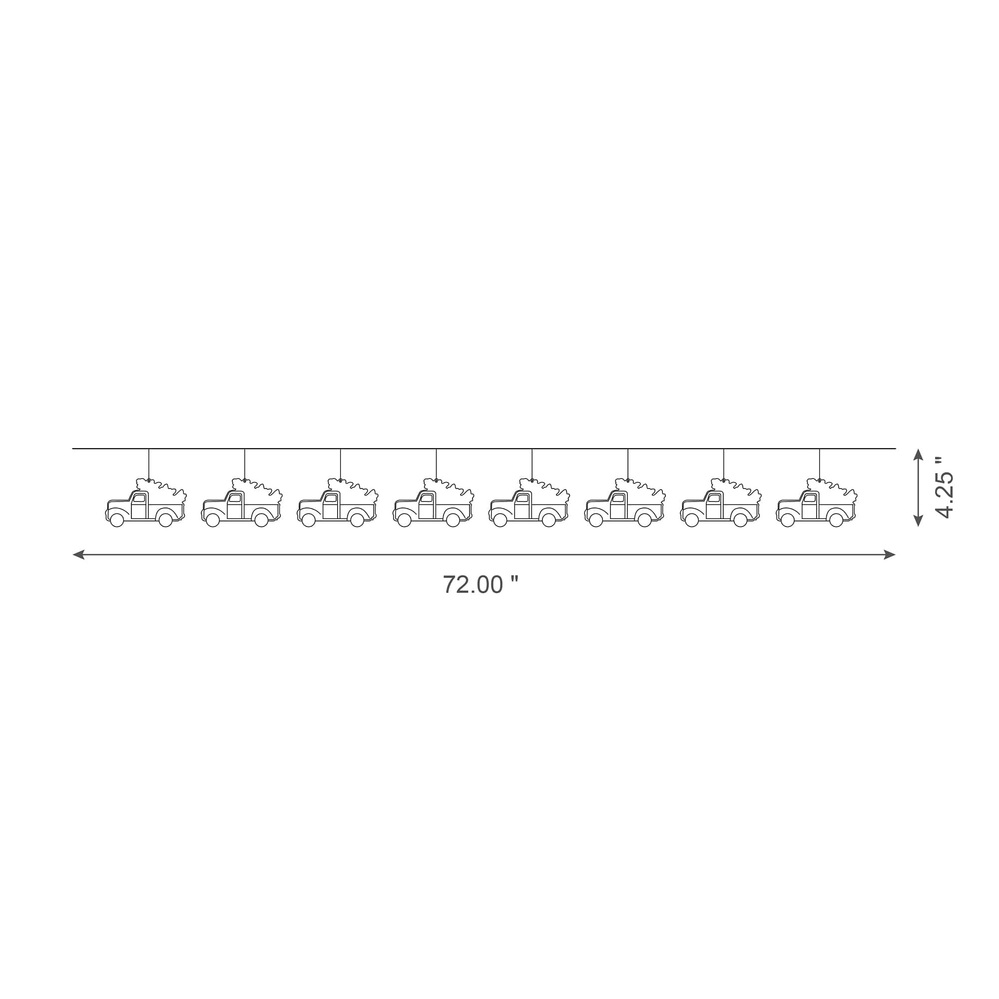 Glitzhome® 6ft. Metal Red Truck Garland Set