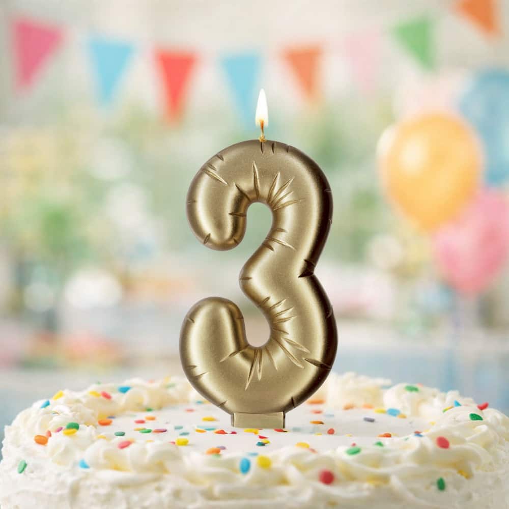 Gold Number Candle by Makery
