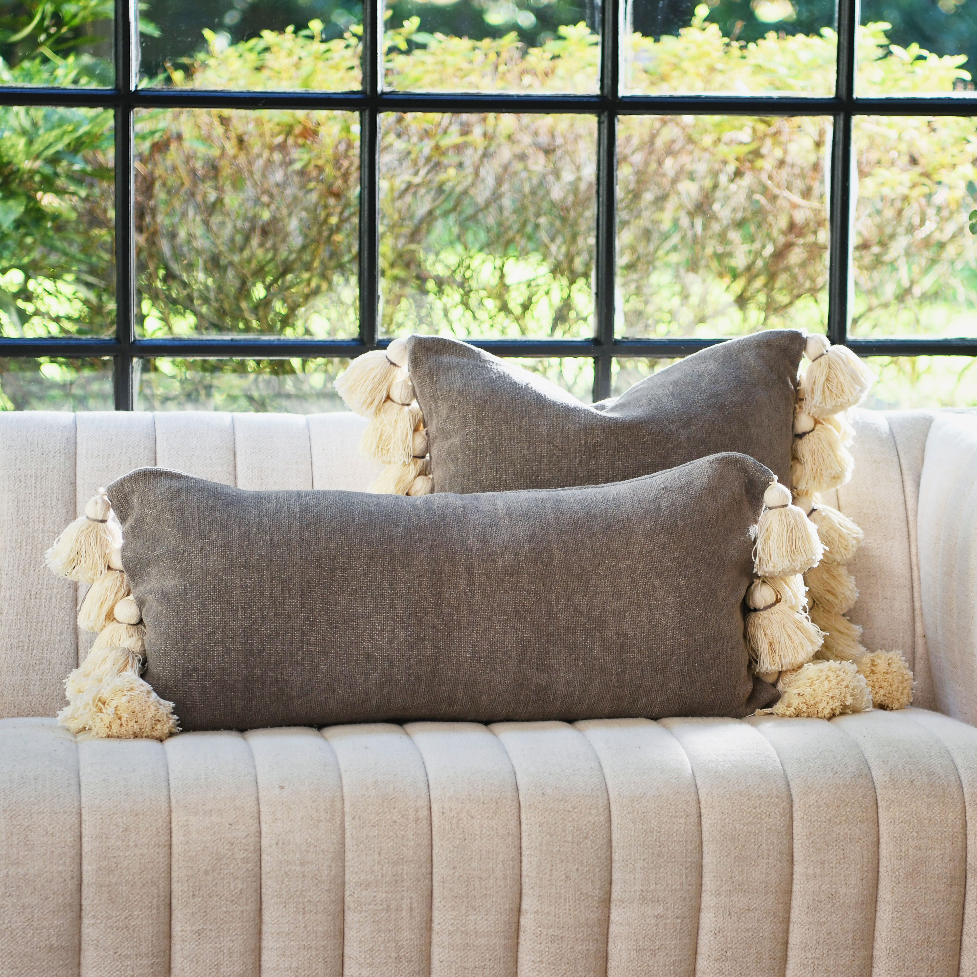 Hello Honey® Cotton Chenille Lumbar Pillow with Tassels