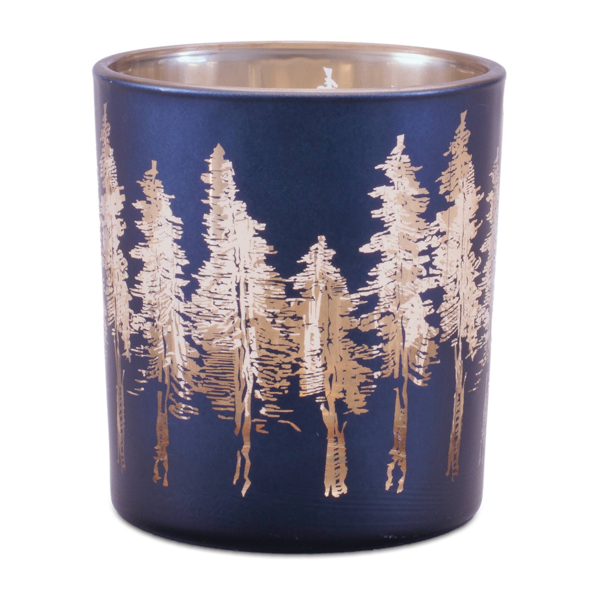 Melrose Pine Tree Print Votive Candle Holders, 3ct.